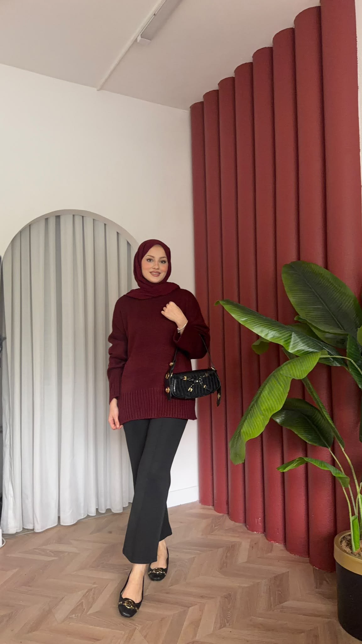 MEYSADESIGN TRİKO KAZAK Riyal Yumoş Kazak Bordo