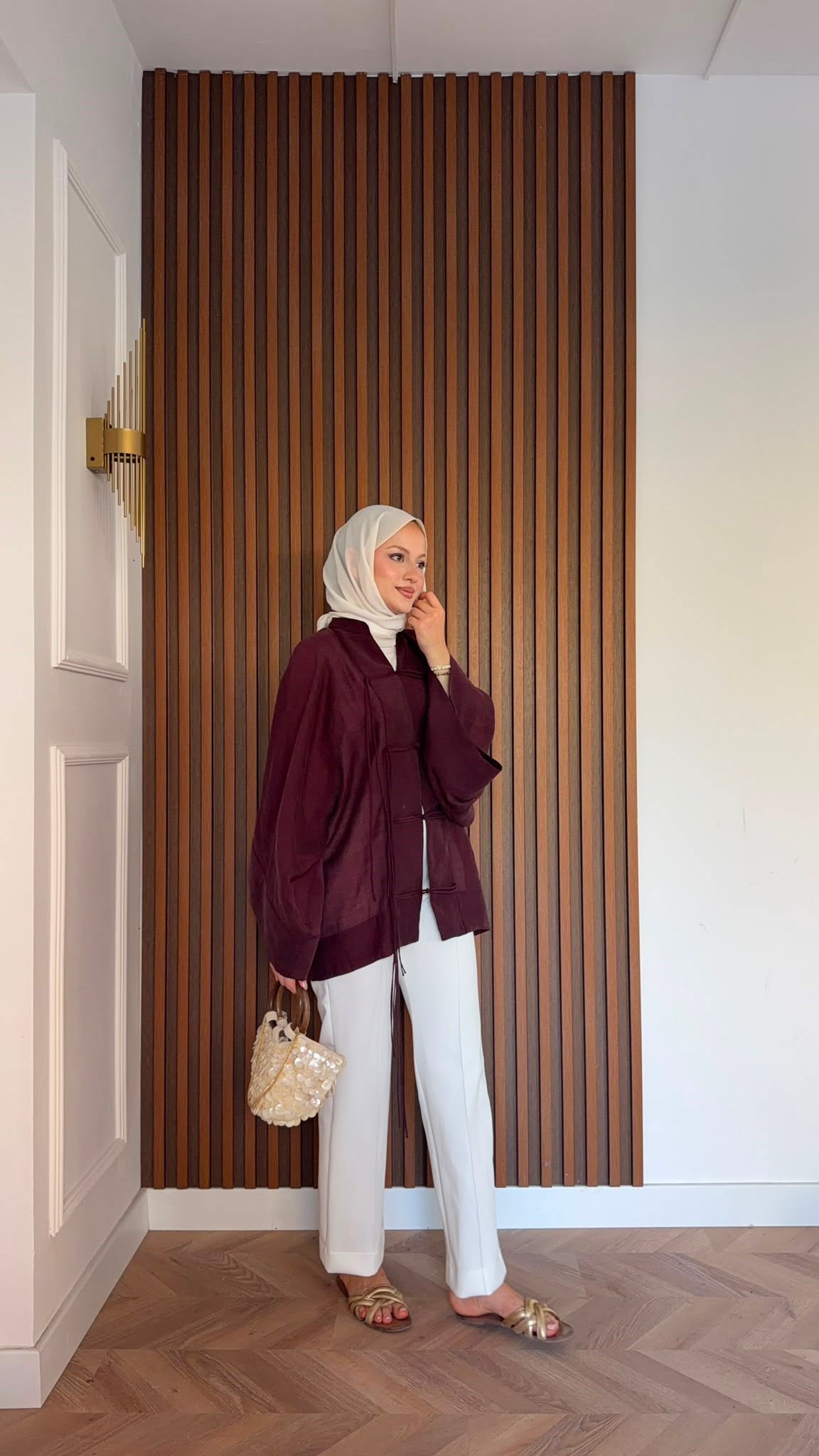 MEYSADESIGN TUNİK Yemen Puantiyeli Kimono Bordo