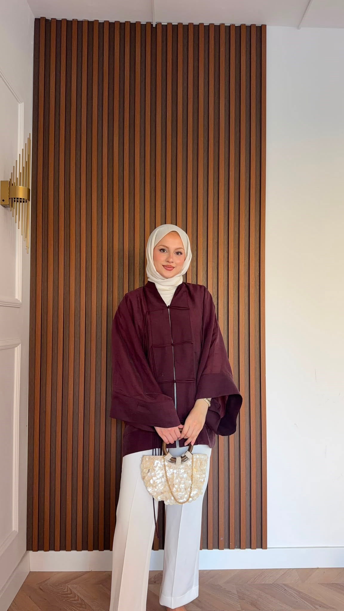 MEYSADESIGN TUNİK Yemen Puantiyeli Kimono Bordo