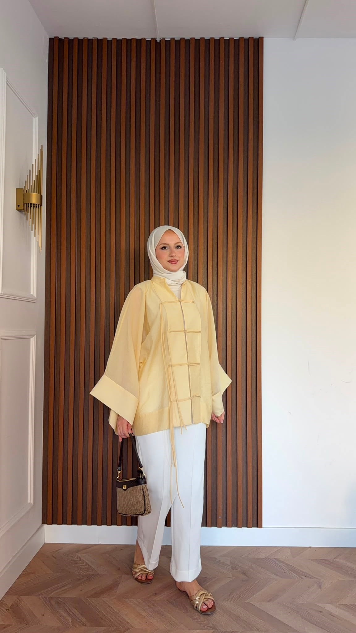 MEYSADESIGN TUNİK Yemen Puantiyeli Kimono Butteryellow