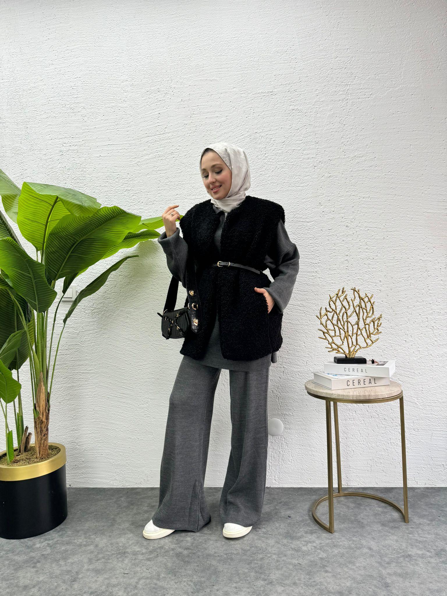 MEYSADESIGN YELEK Buklet Yelek Siyah