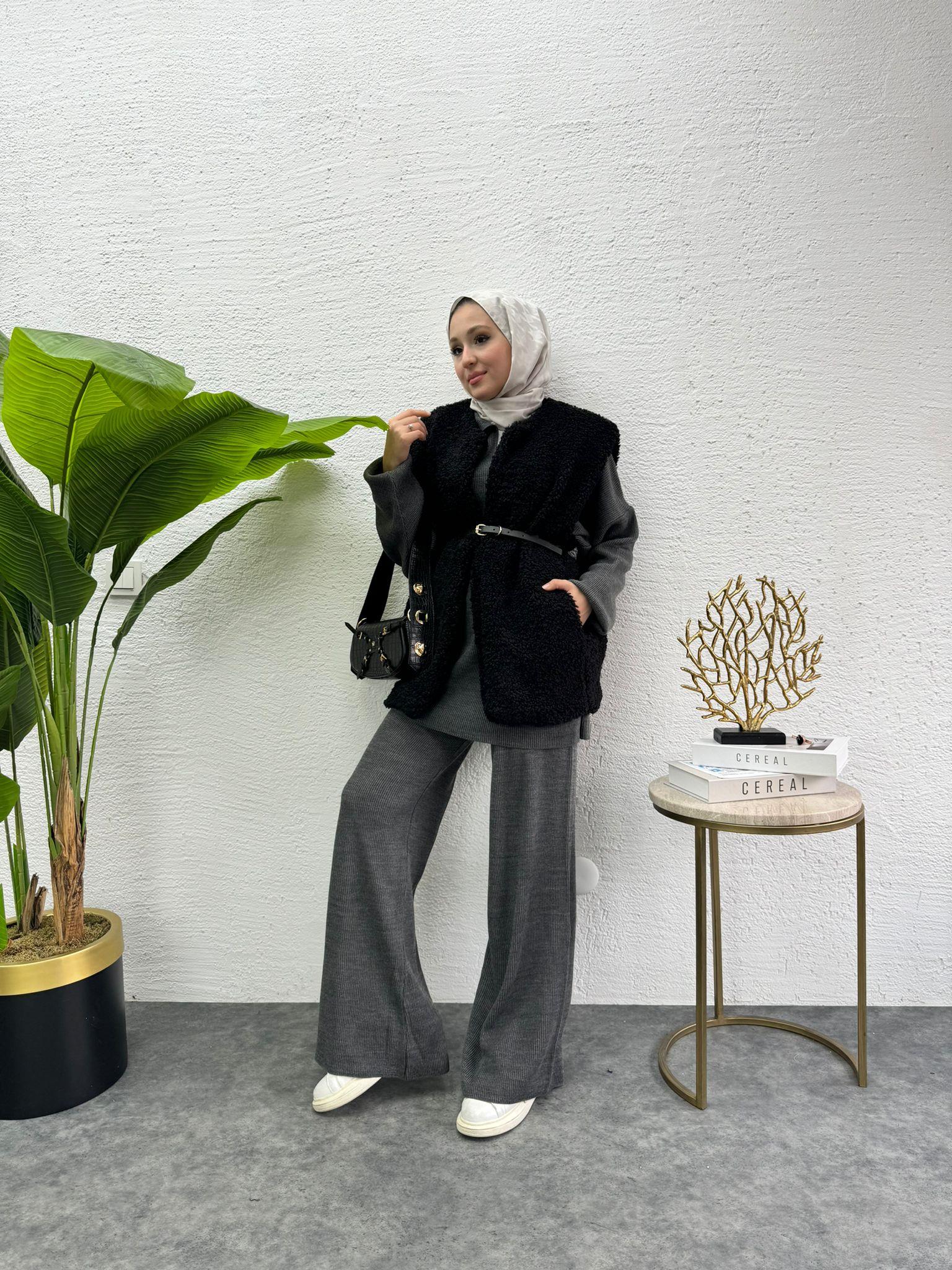 MEYSADESIGN YELEK Buklet Yelek Siyah