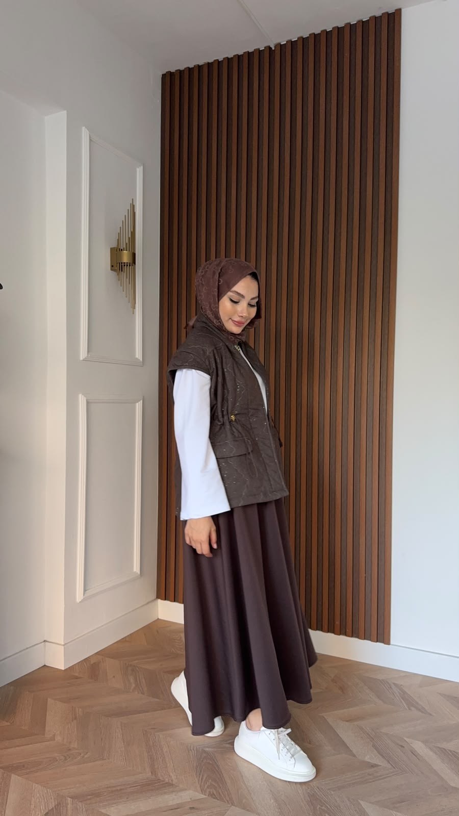 MEYSADESIGN YELEK Işıl Şişme Yelek Kahve