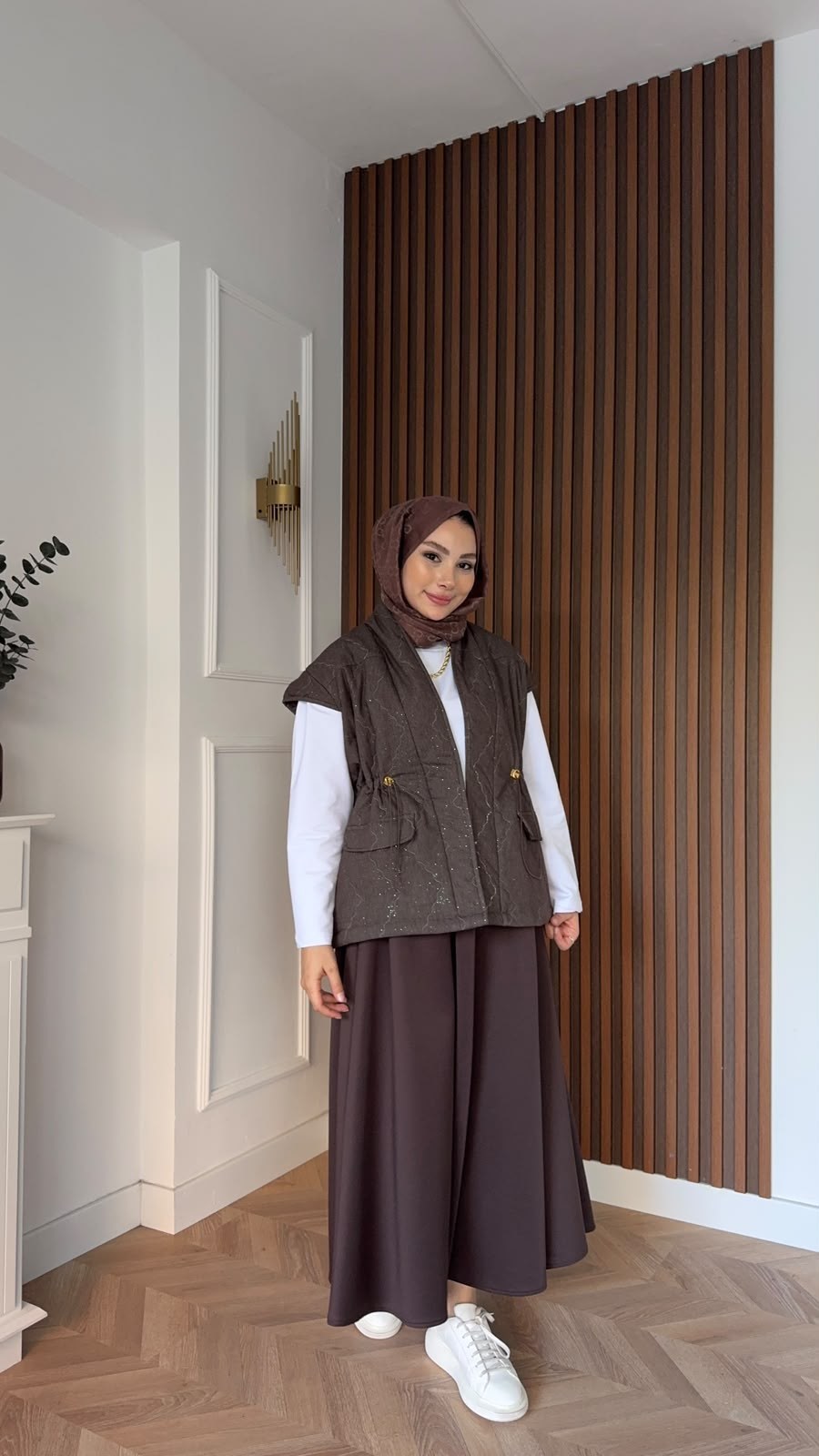 MEYSADESIGN YELEK Işıl Şişme Yelek Kahve