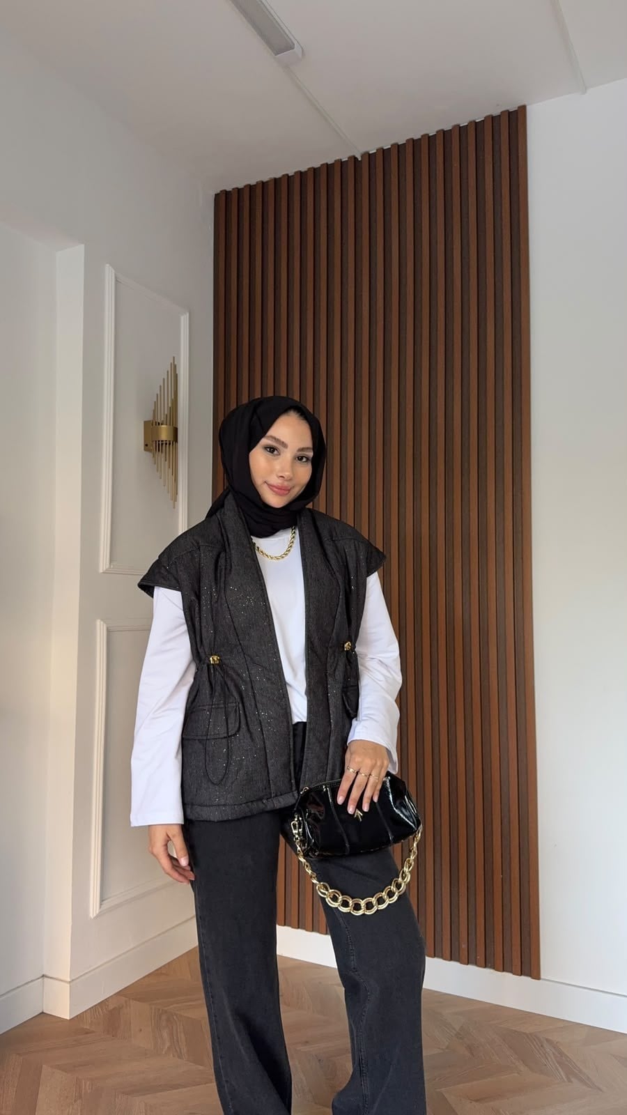 MEYSADESIGN YELEK Işıl Şişme Yelek Siyah