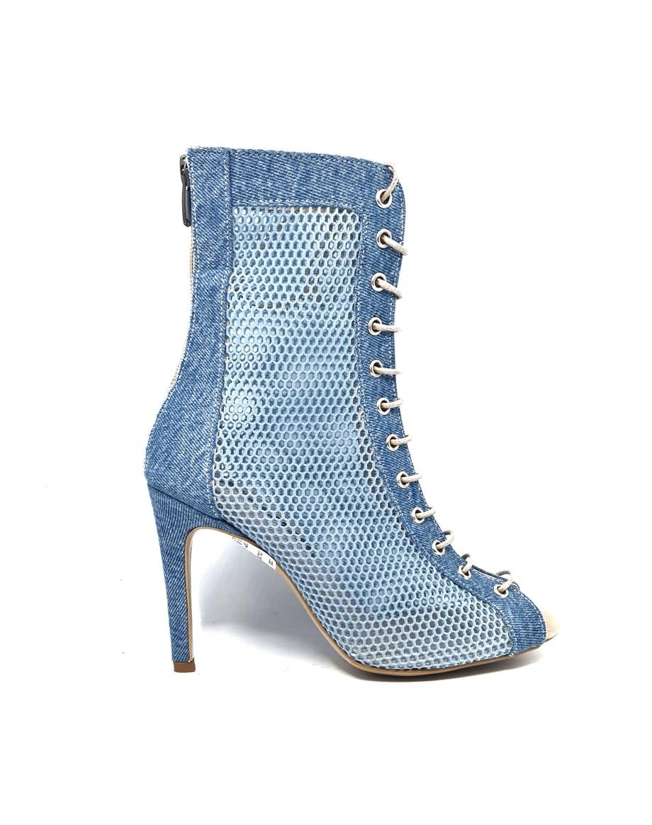 HIHG HEELS MAVI KOT KADIN AYAKKABISI