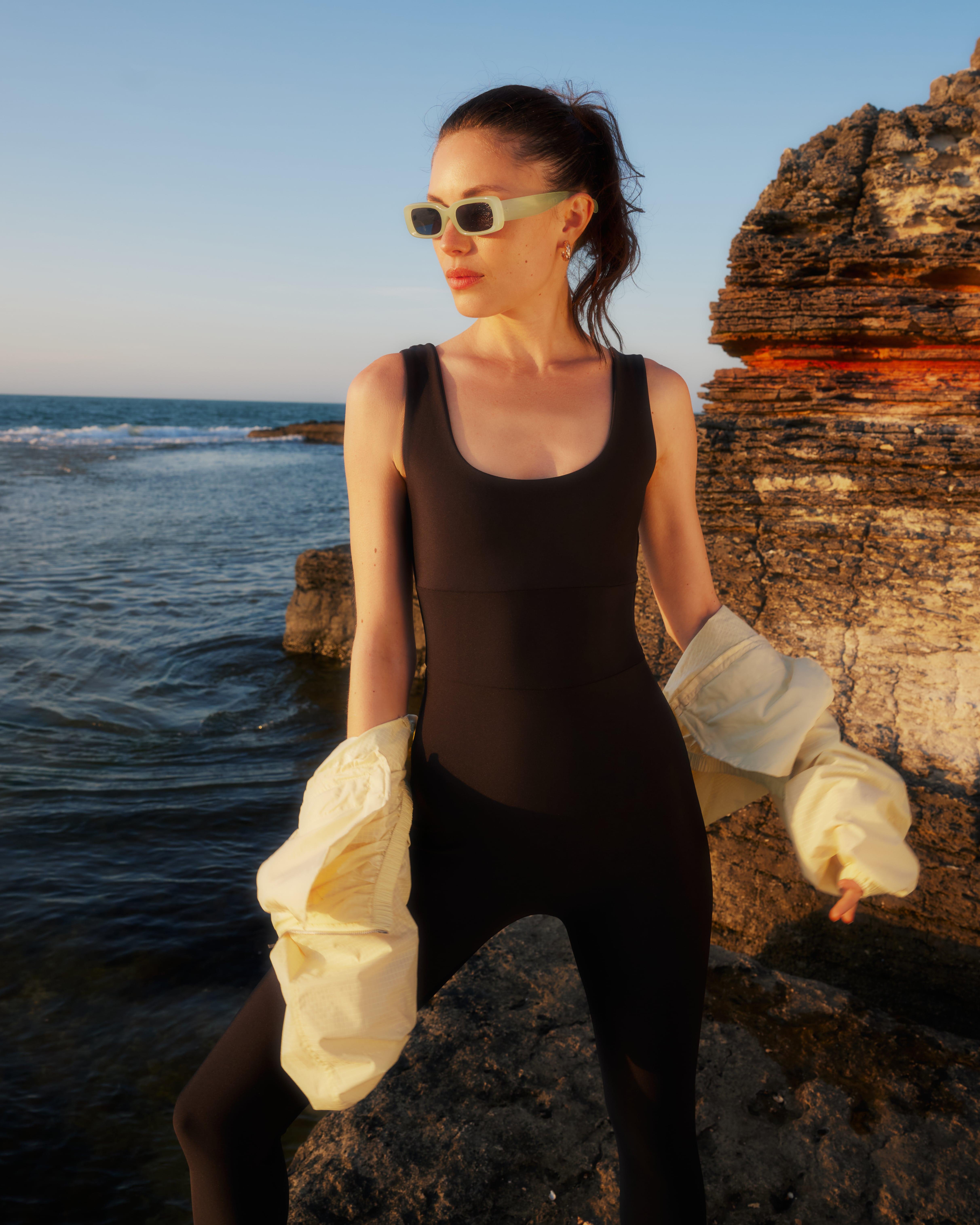 Kadın Siyah Spor Tulum