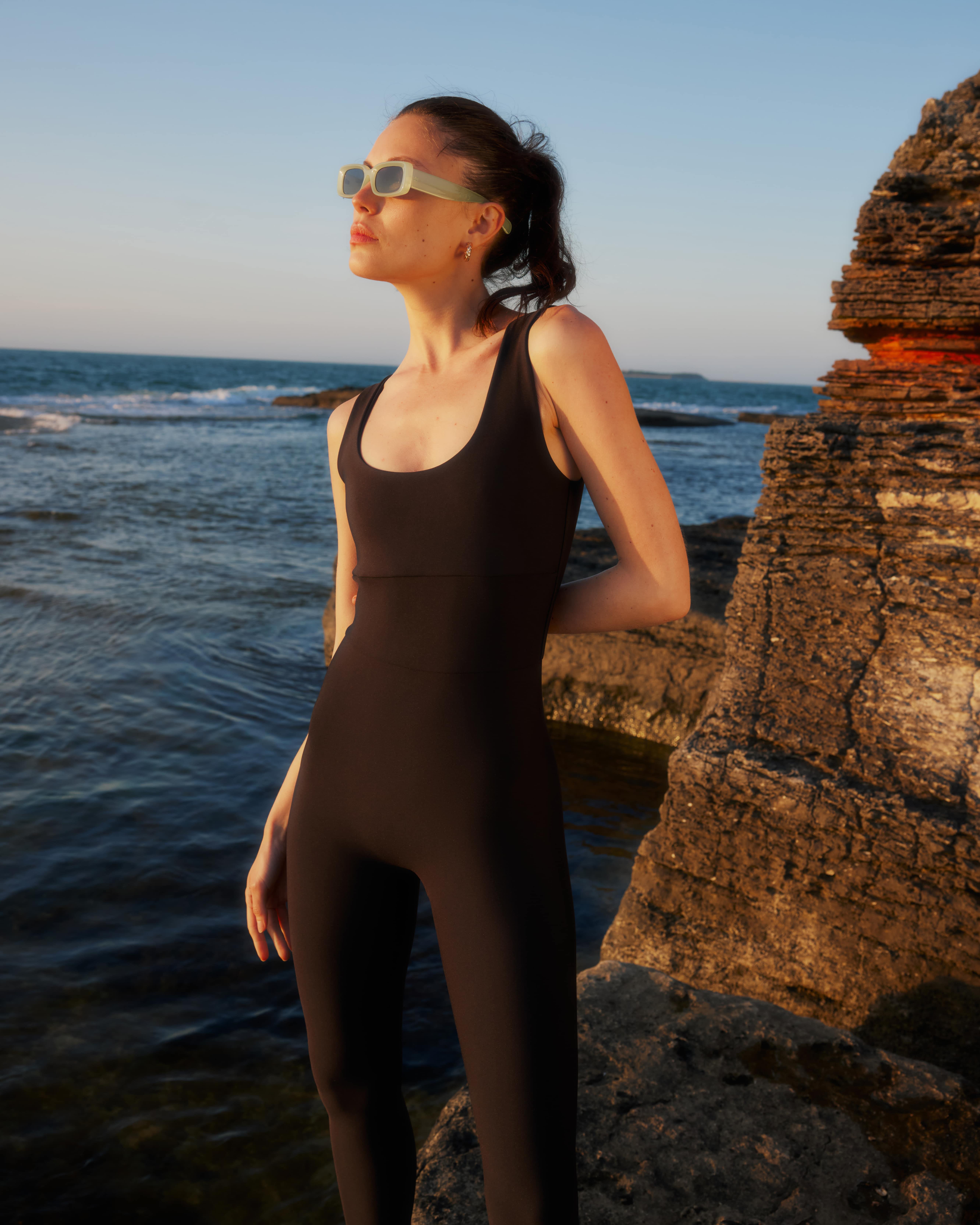 Kadın Siyah Spor Tulum