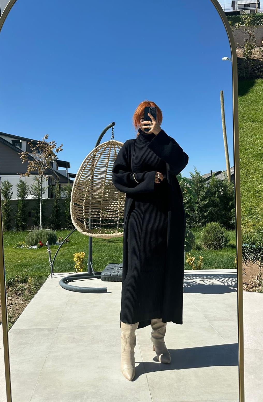 Siyah Elbise Hırka Takım
