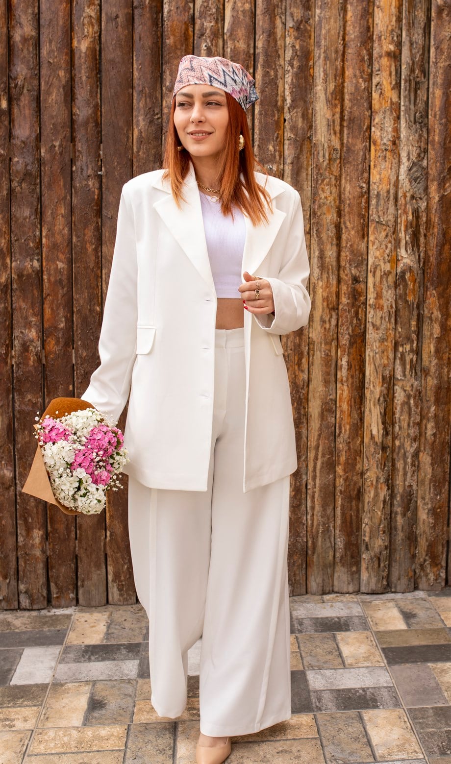 Bespika Beyaz Blazer