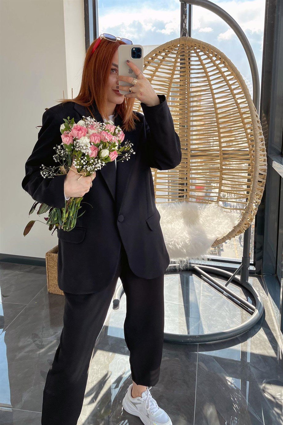 Tek Düğme Detaylı Ola Blazer Ceket Siyah