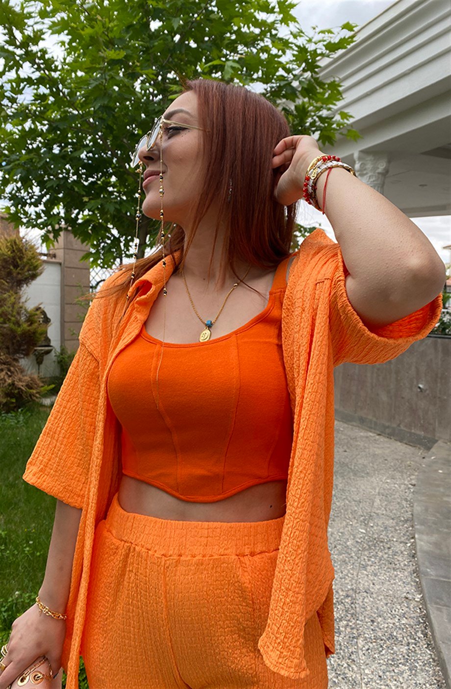 Arkası Bağcıklı Crop Atlet Pembe