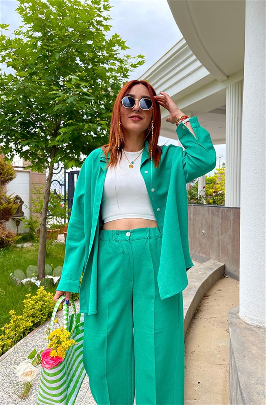 Yeşil Oversize Gömlek