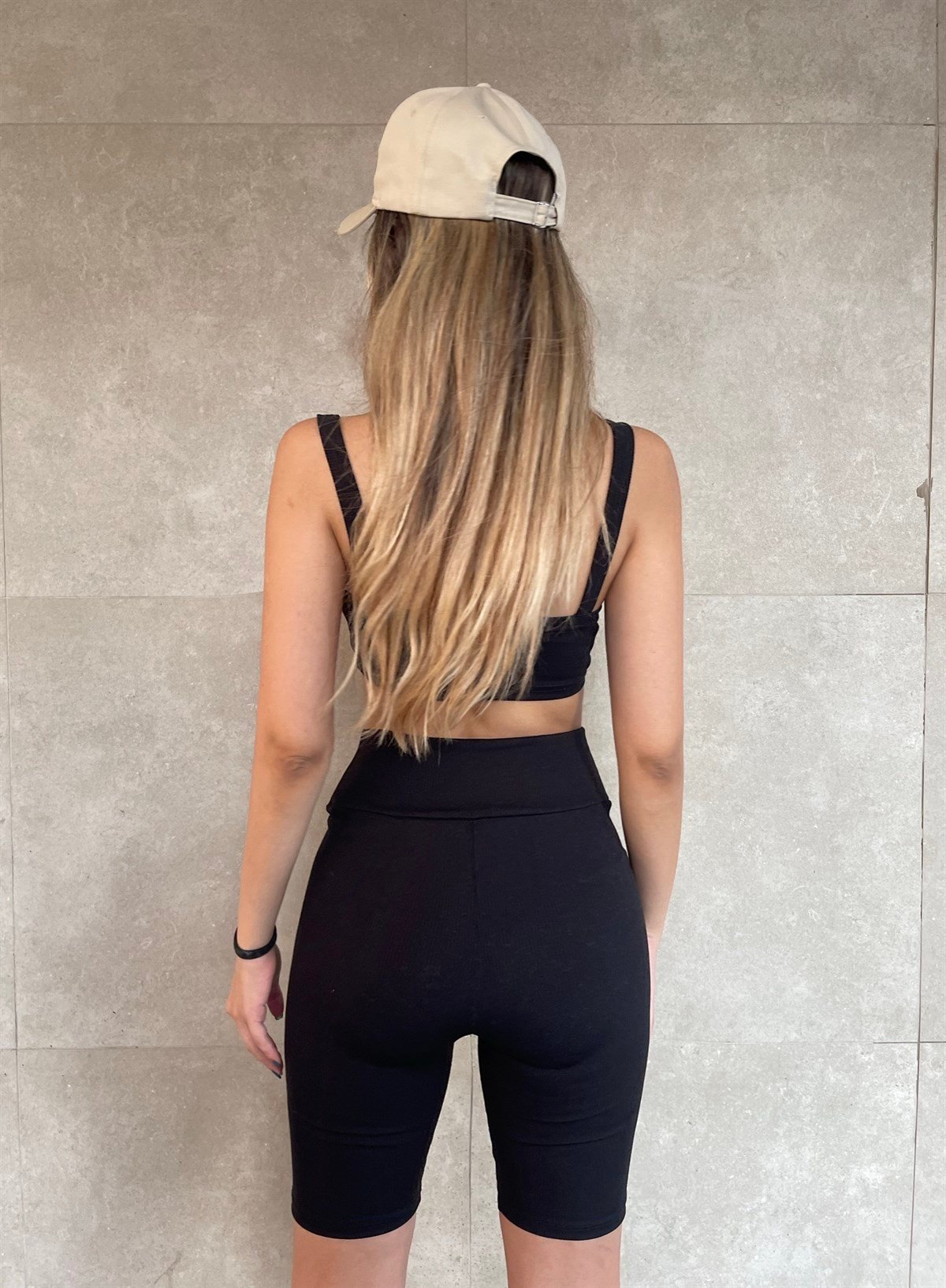 Basic Fitilli Biker Tayt Siyah
