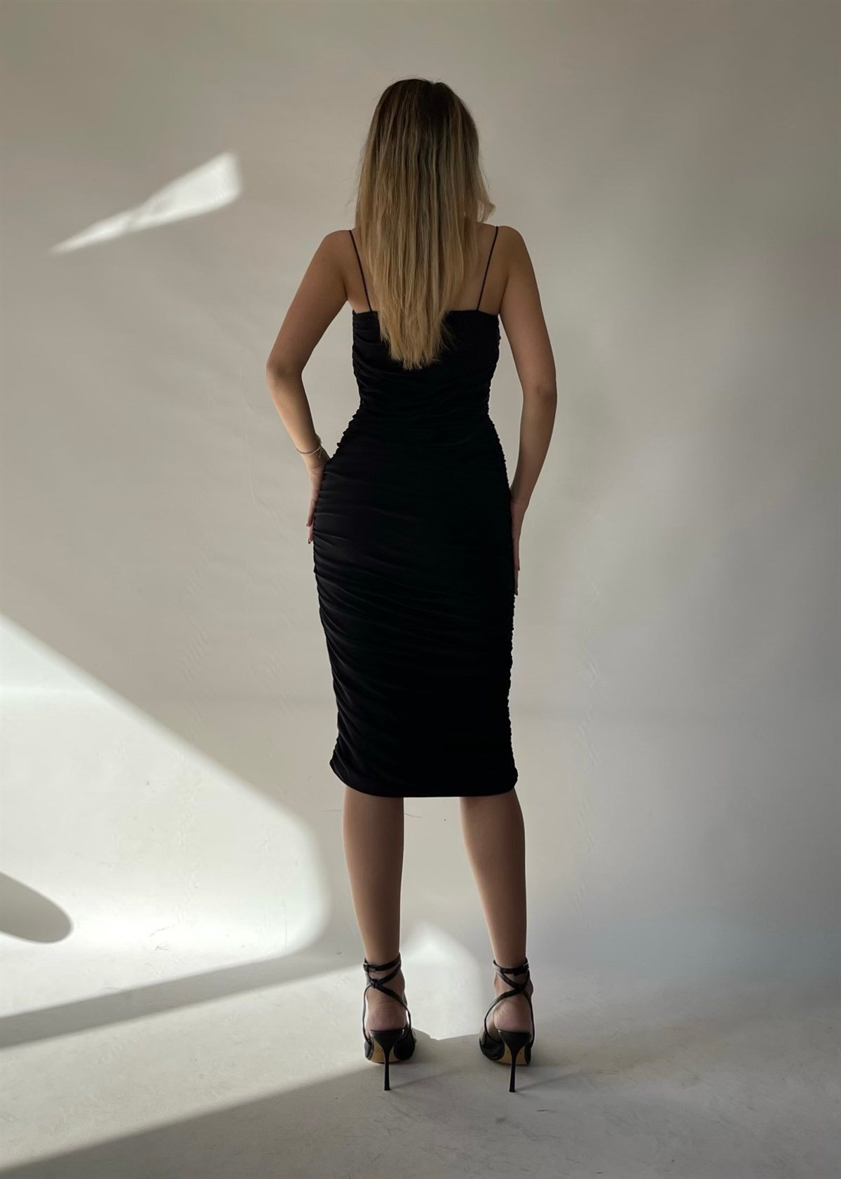 Drapeli Merry Elbise Siyah