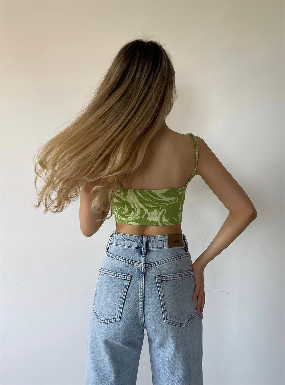 Gres Crop Top Yeşil
