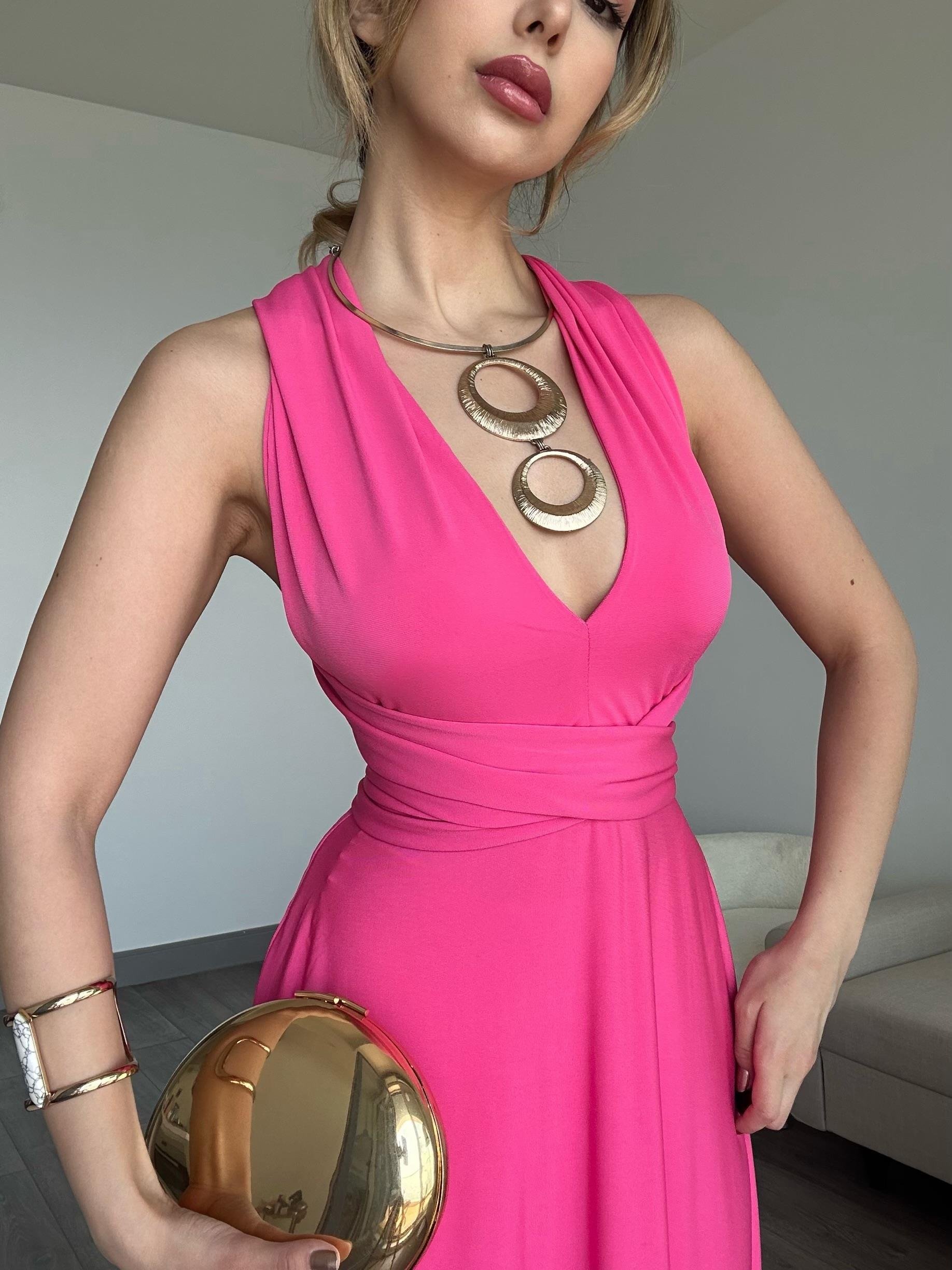 Rosella Elbise Pembe 