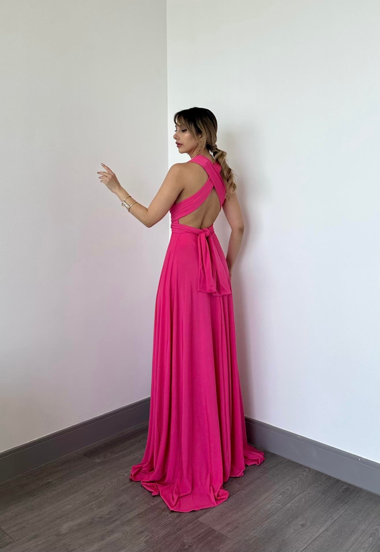 Rosella Elbise Pembe 