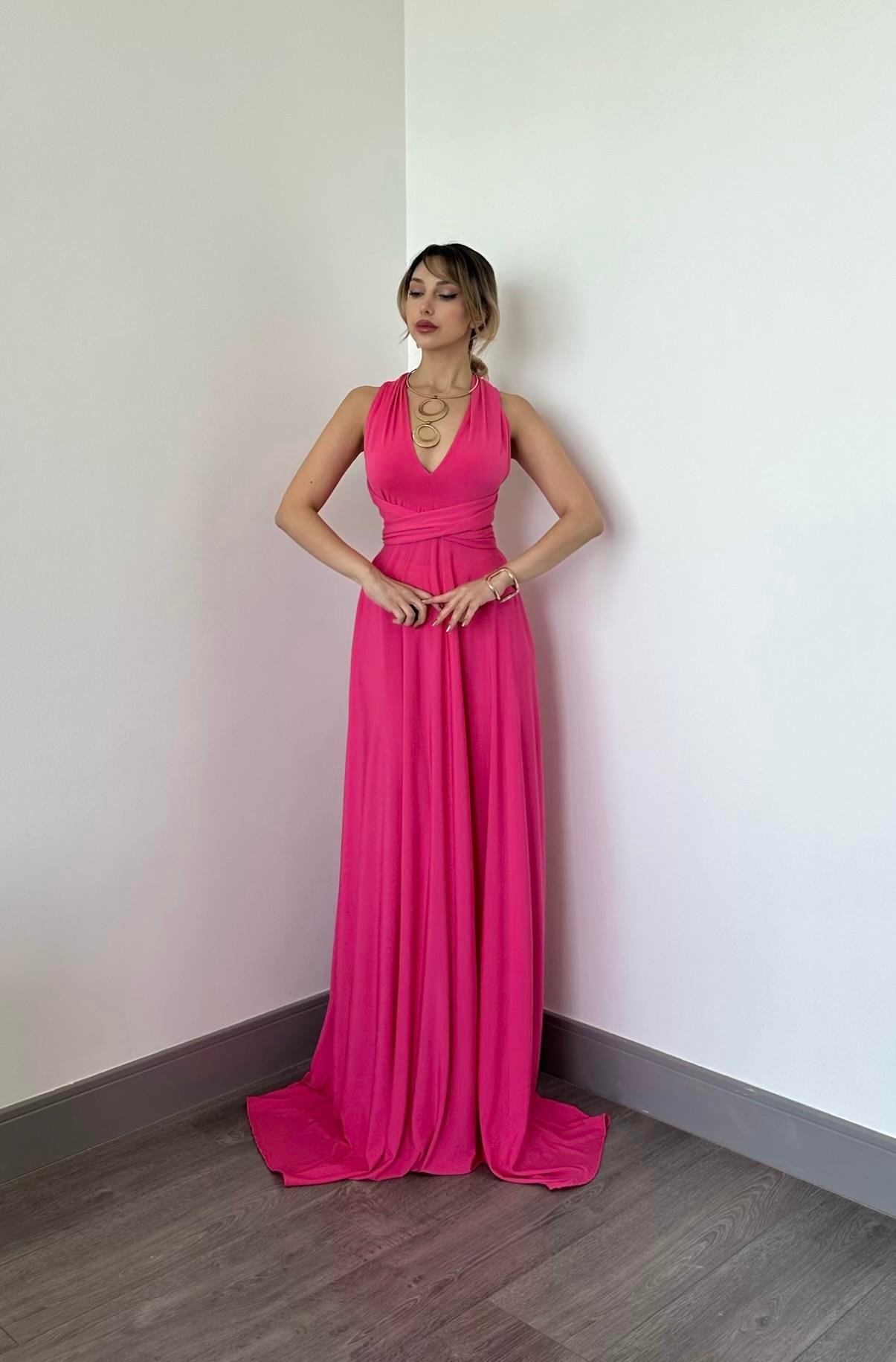 Rosella Elbise Pembe 