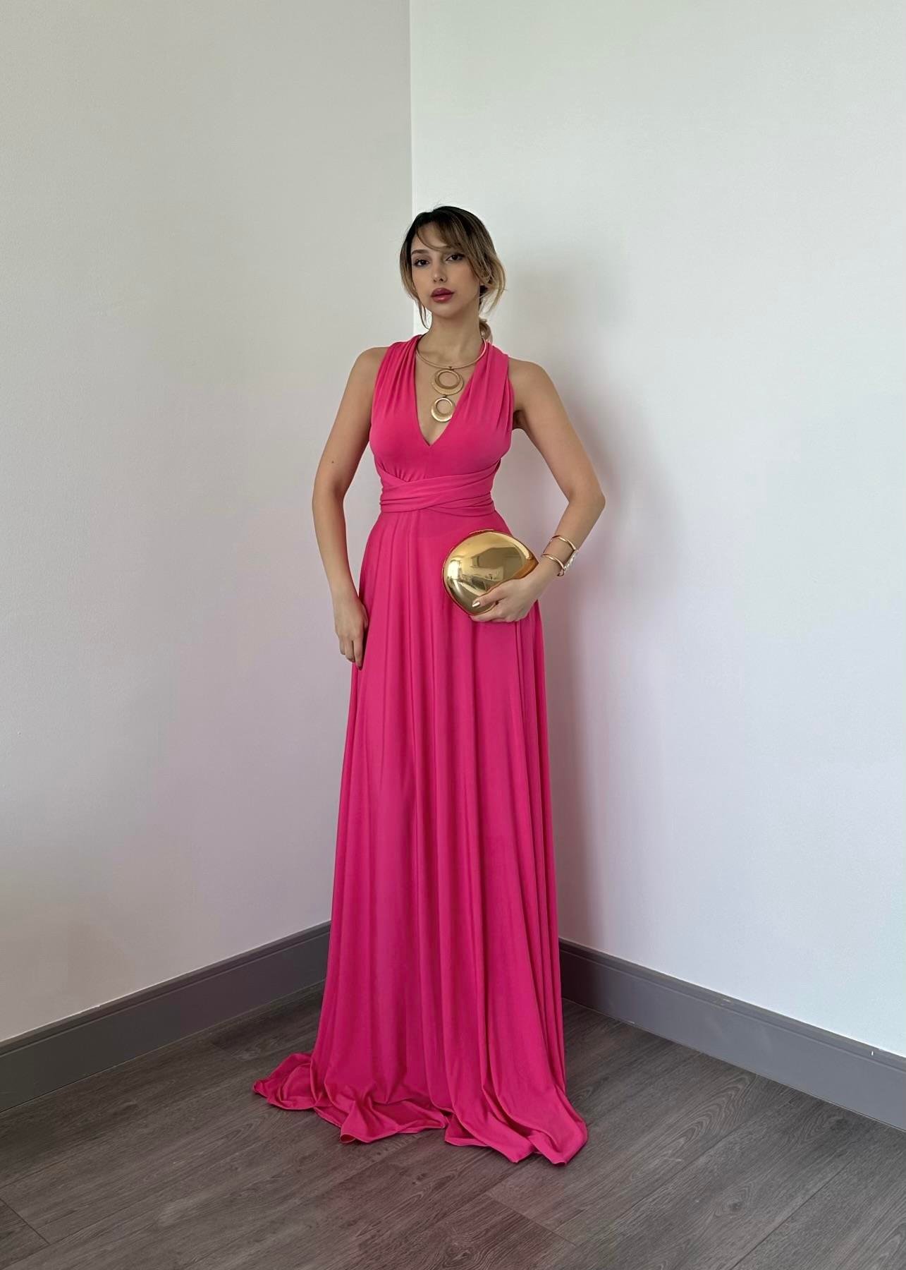 Rosella Elbise Pembe 