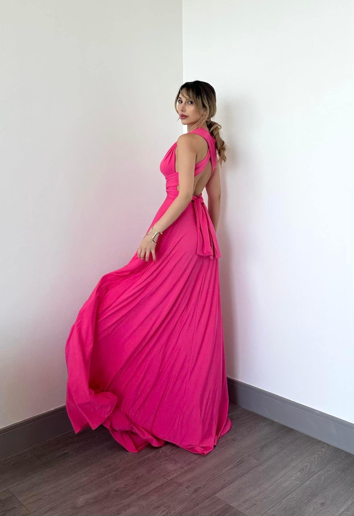 Rosella Elbise Pembe 