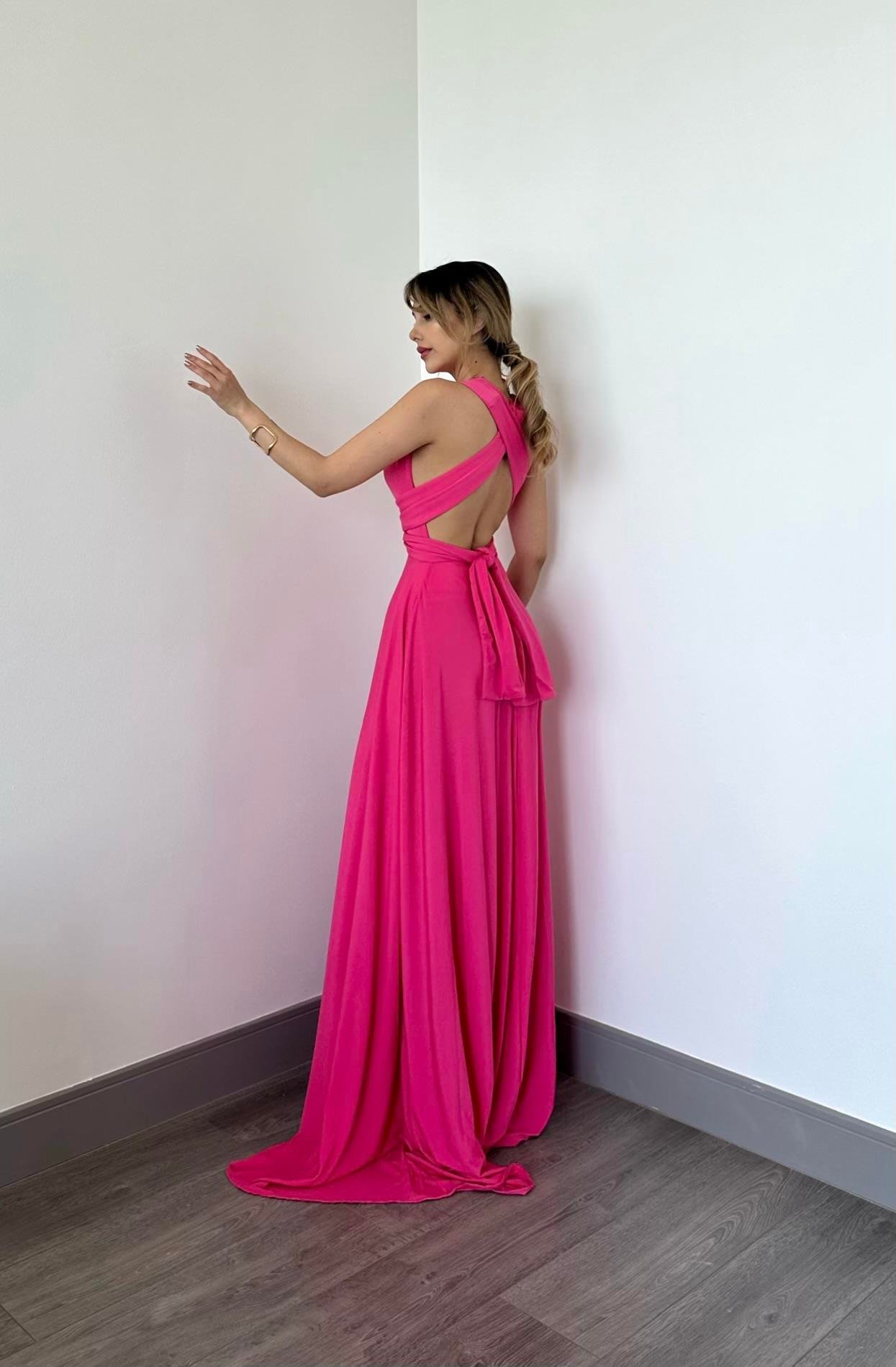 Rosella Elbise Pembe 