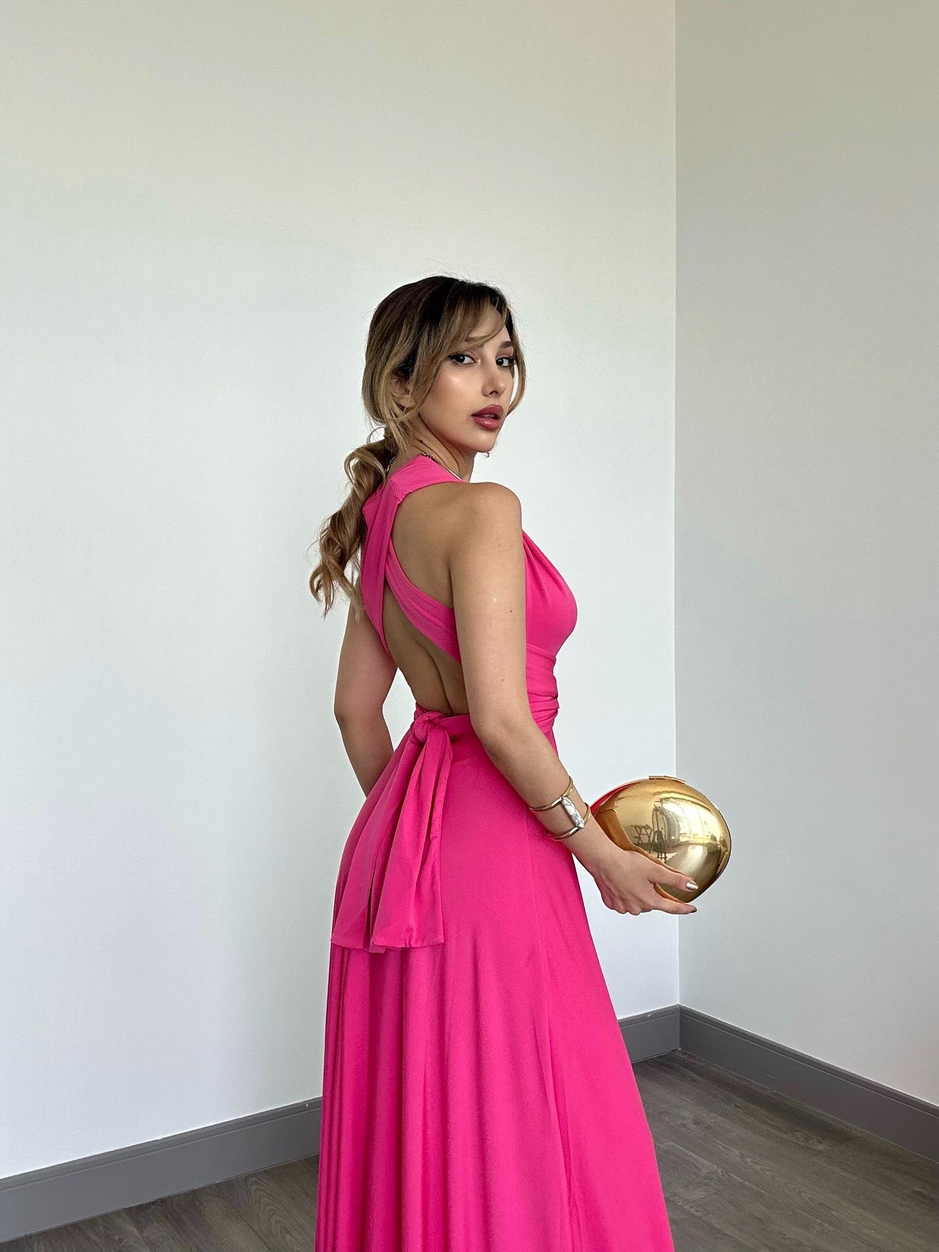 Rosella Elbise Pembe 