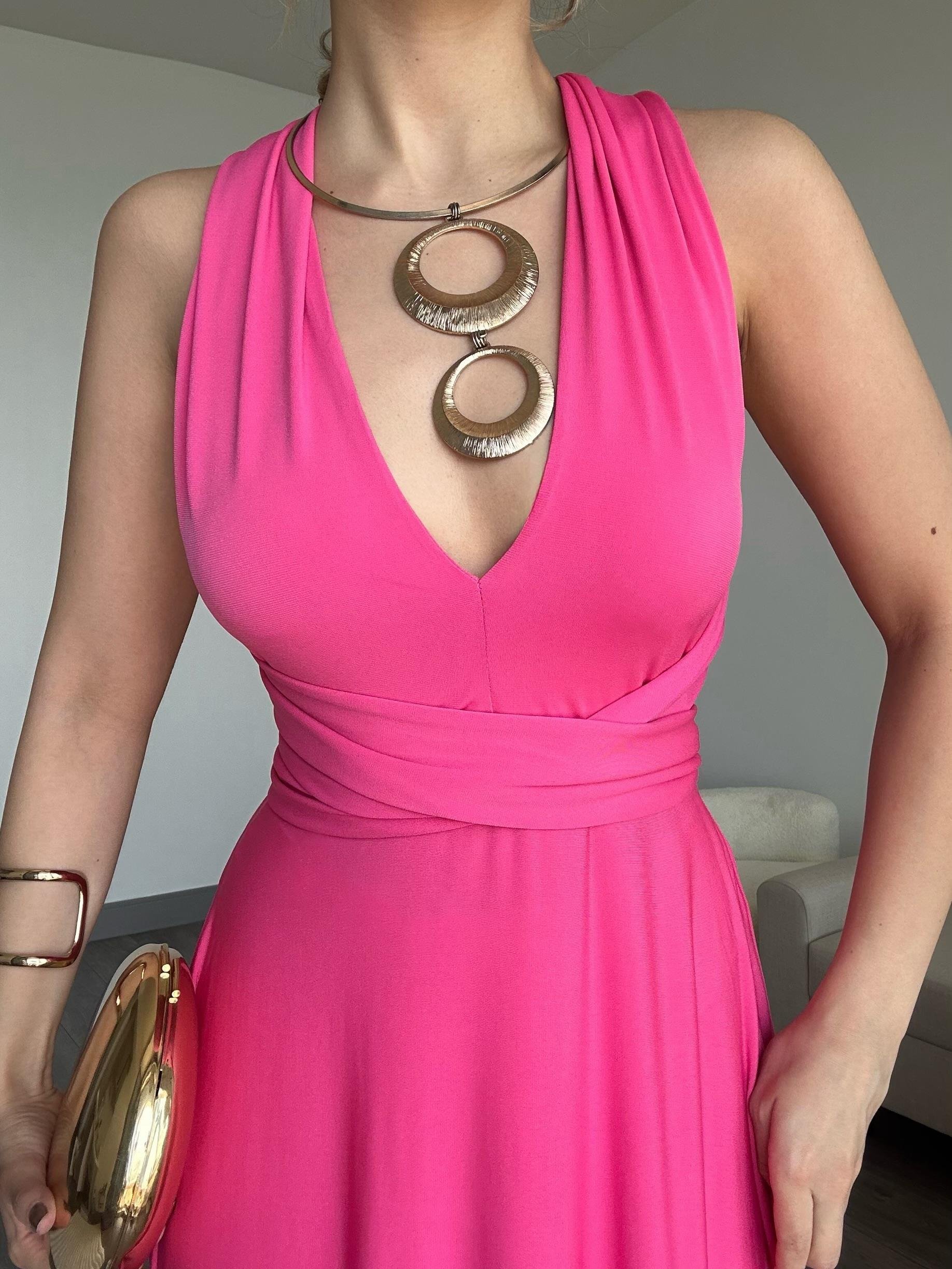 Rosella Elbise Pembe 