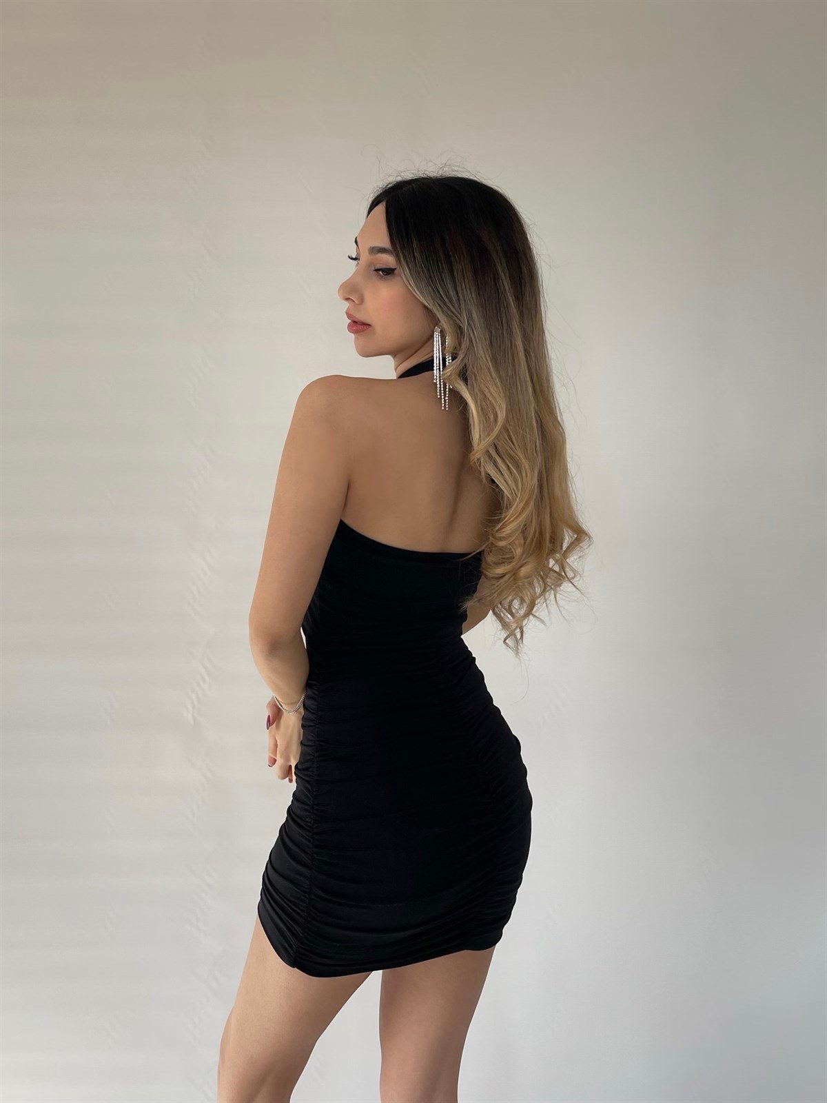 Sandy Mini Elbise- Siyah