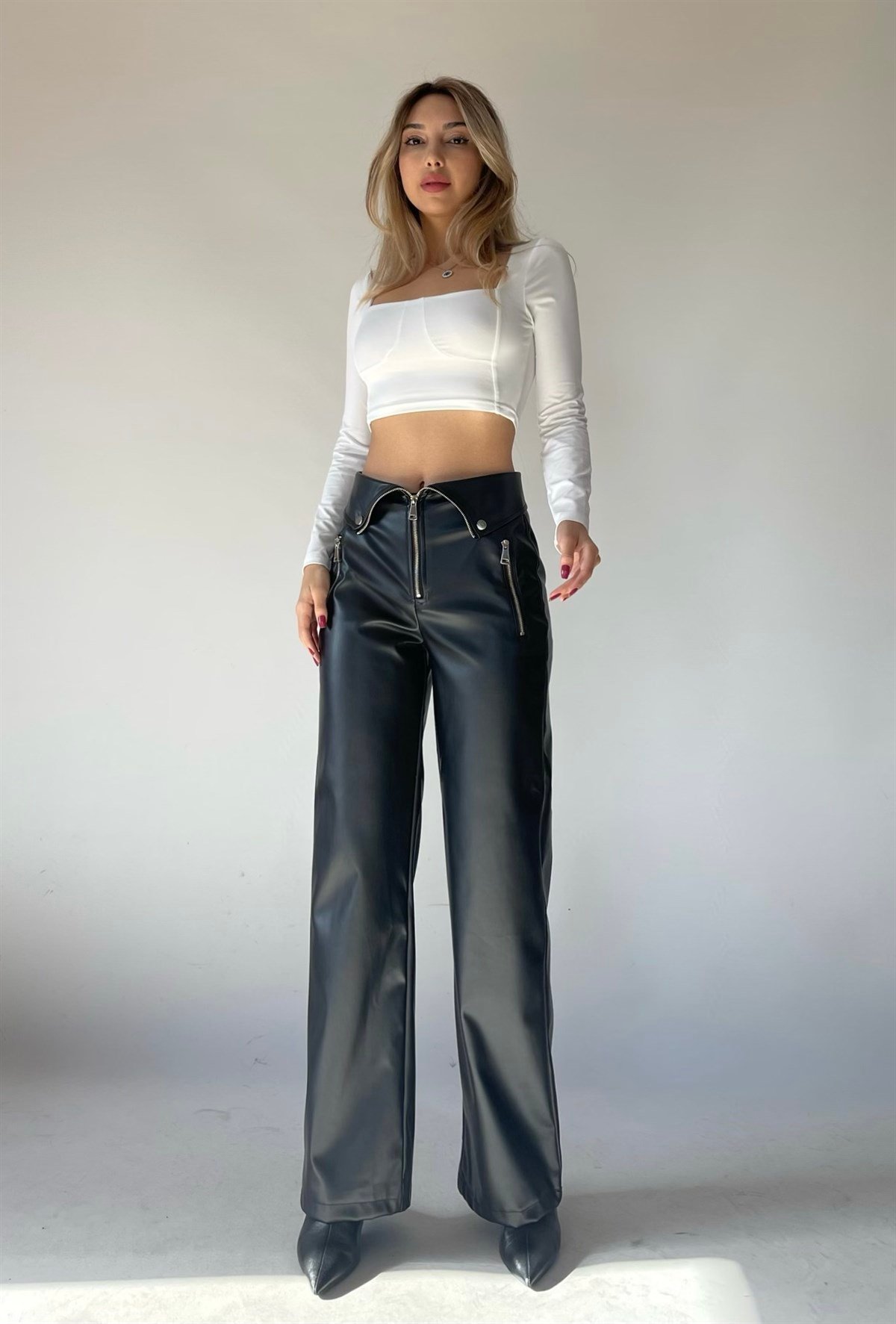 Tasarım Deri Juno Pantolon