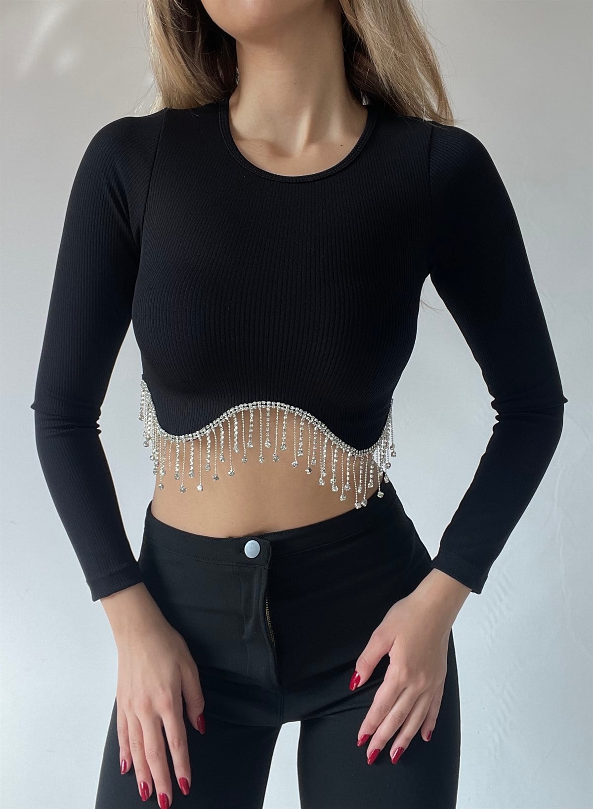 Taşlı Shiny Bluz
