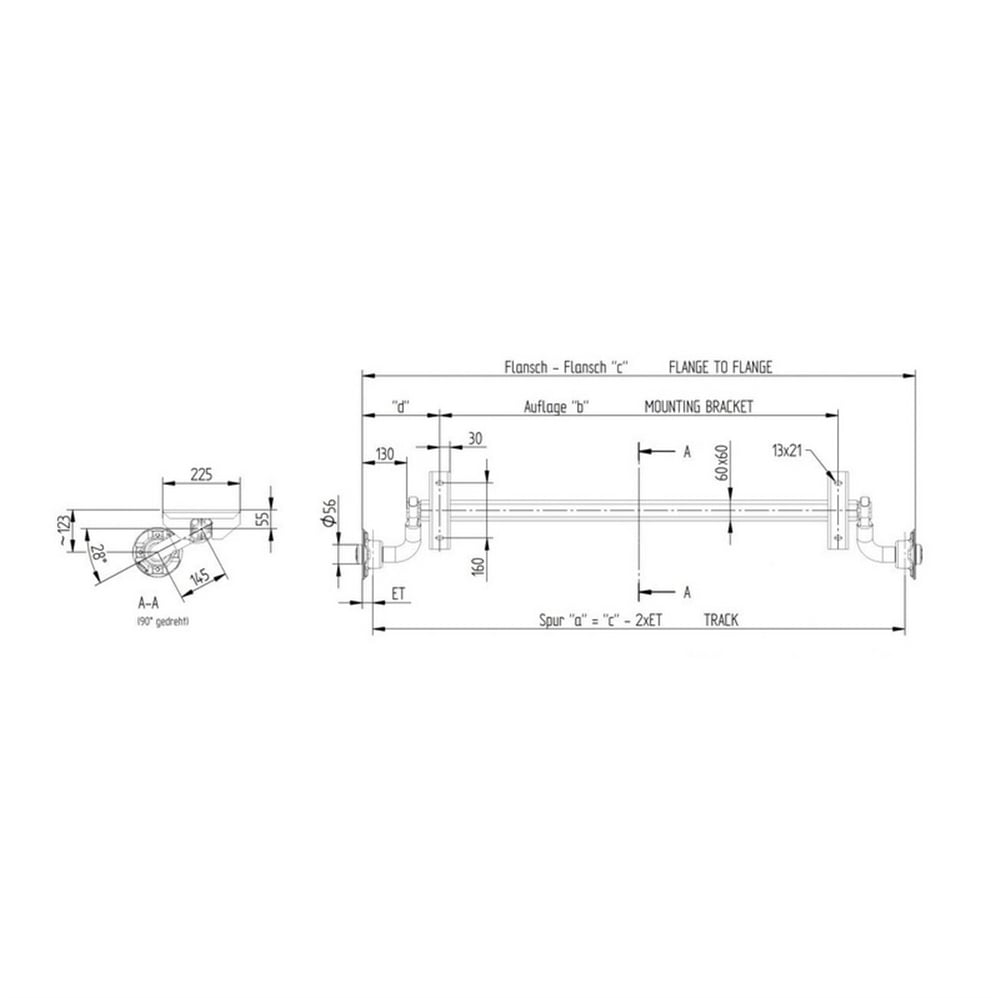 750 Kg Frensiz Torsiyon Dingil - Knott
