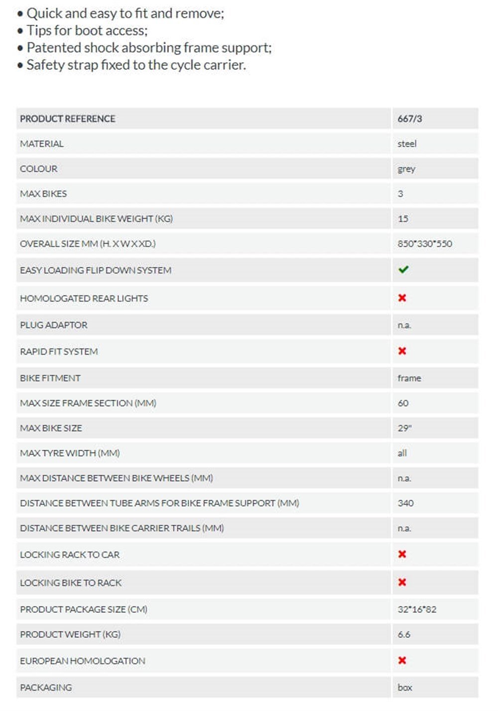 Arezzo 3 Bisiklet Taşıyıcı - Çeki Topuzuna Montaj