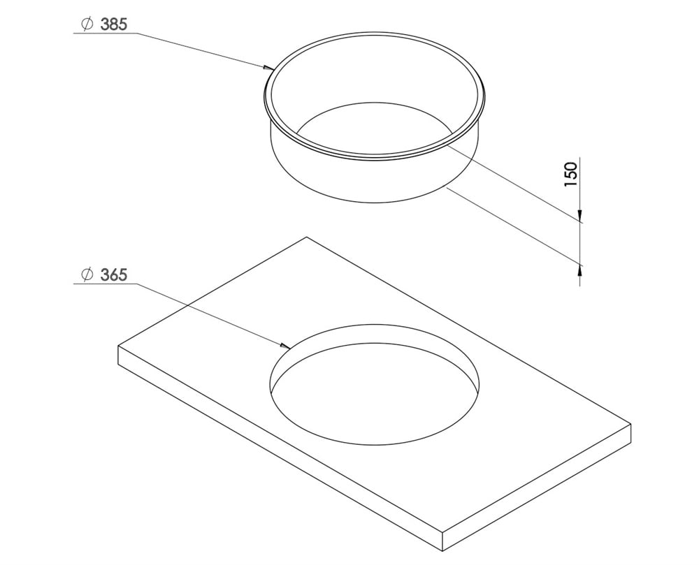Can Yuvarlak Evye - 385x385x150 mm - 8 Lt