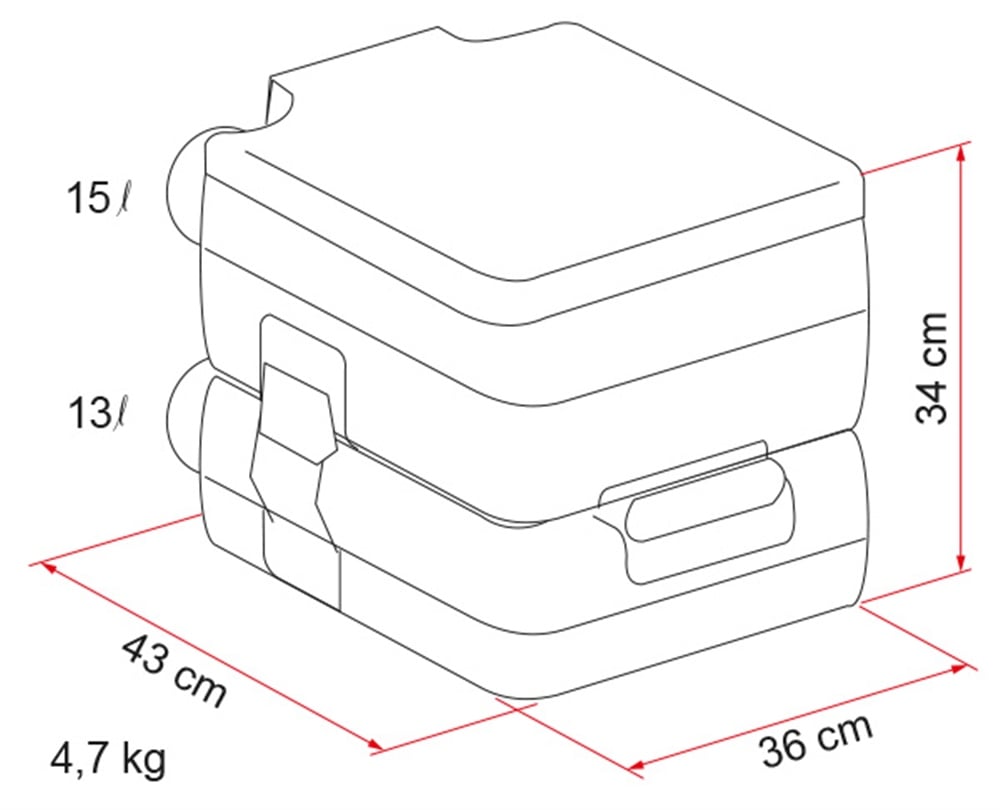 Fiamma Portatif Tuvalet Porta Potti BI-POT 34