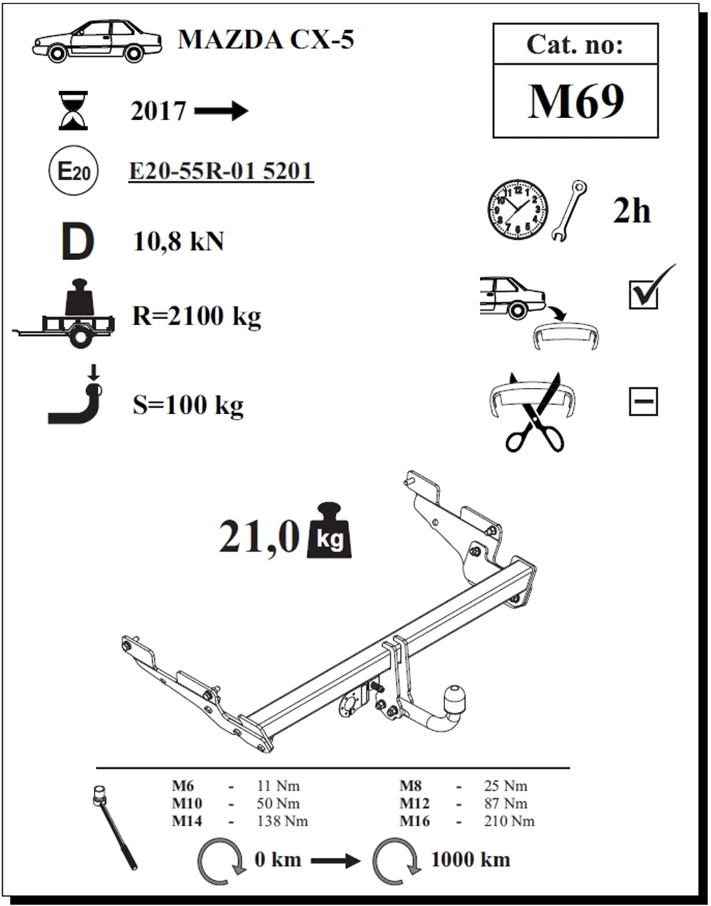 Mazda CX-5 Çeki Demiri, Kuğu Boynu - Sabit , 2017 - Bugüne