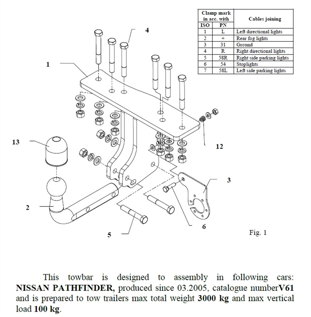 Nissan Pathfinder Çeki Demiri , Kuğu Boynu - Sabit , 2005 - Bugüne