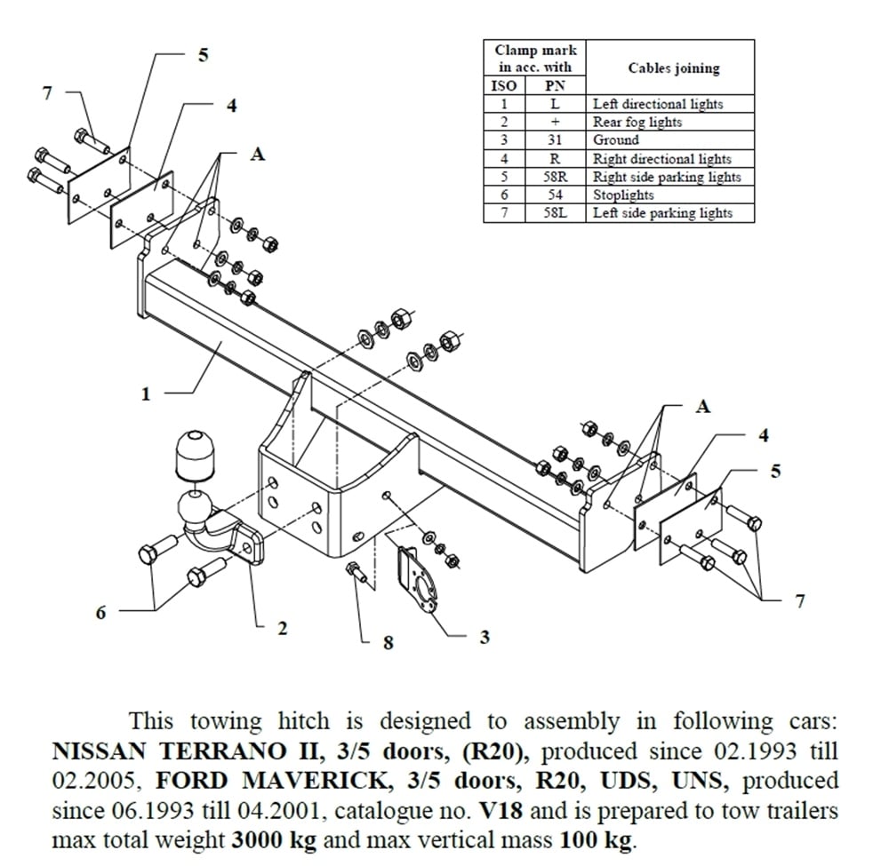 Nissan Terrano Çeki Demiri , Flanşlı , 1993 - 2005