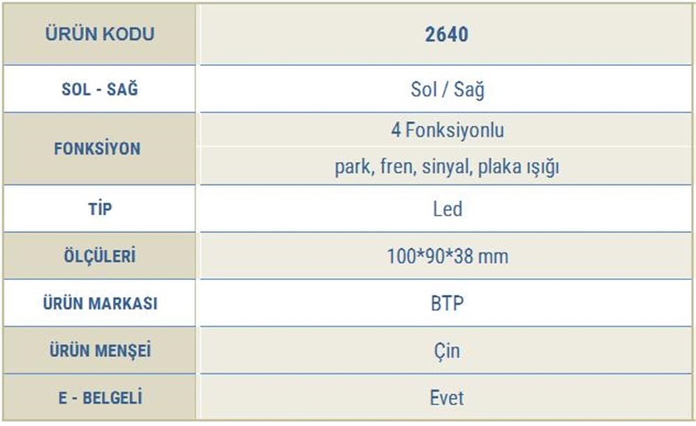 Römork  & Karavan LED Stop Lambası  - 4 Fonksiyonlu