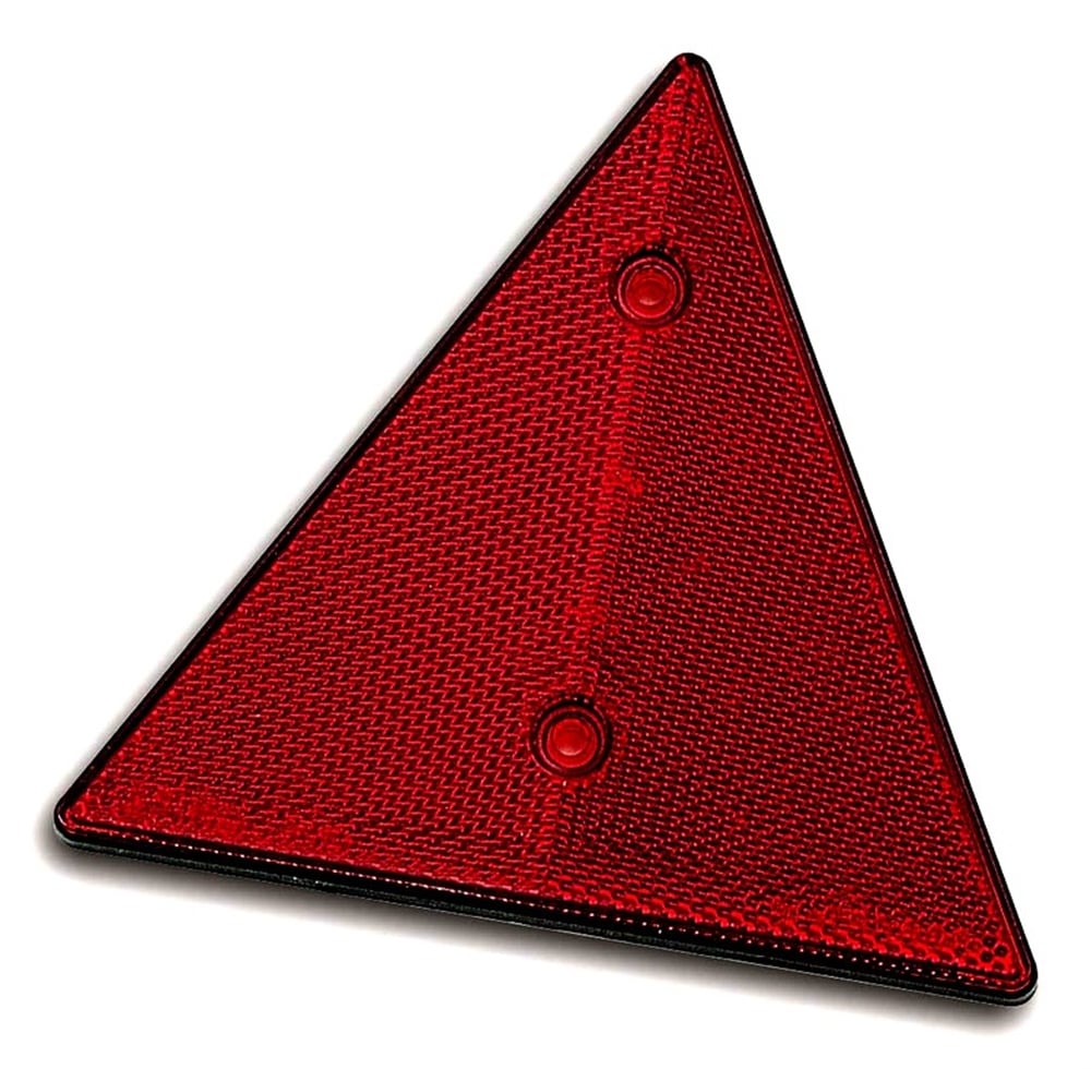 Römork & Karavan Üçgen Reflektör - Kırmızı - 155x137 mm - Delikli