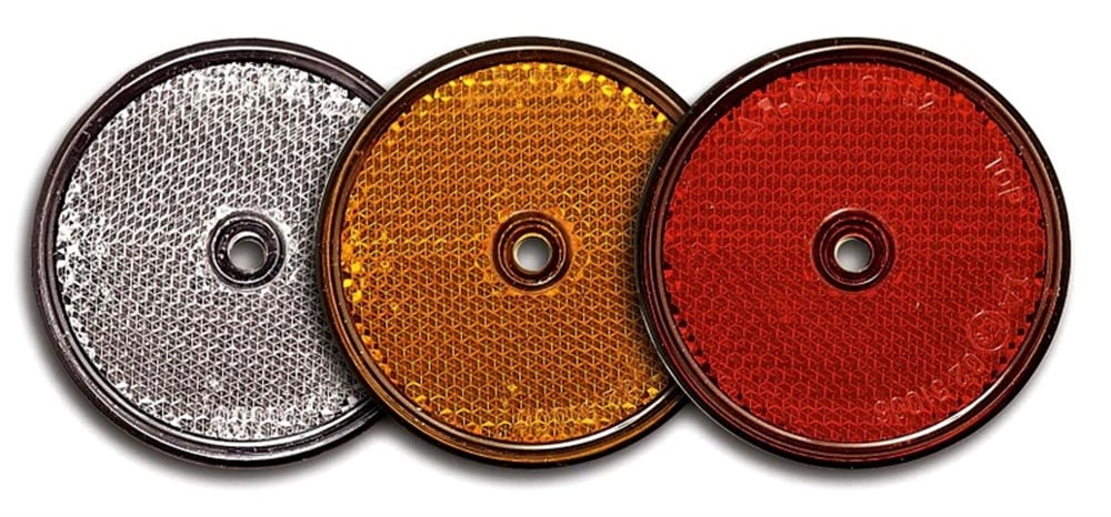 Römork & Karavan Yuvarlak Reflektör - Çap 60 mm - Delikli