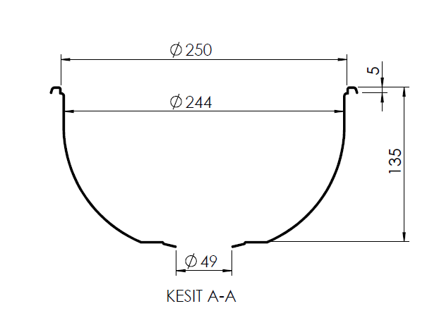 Yuvarlak 304 Paslanmaz Çelik Eviye – 26 cm Küre Lavabo