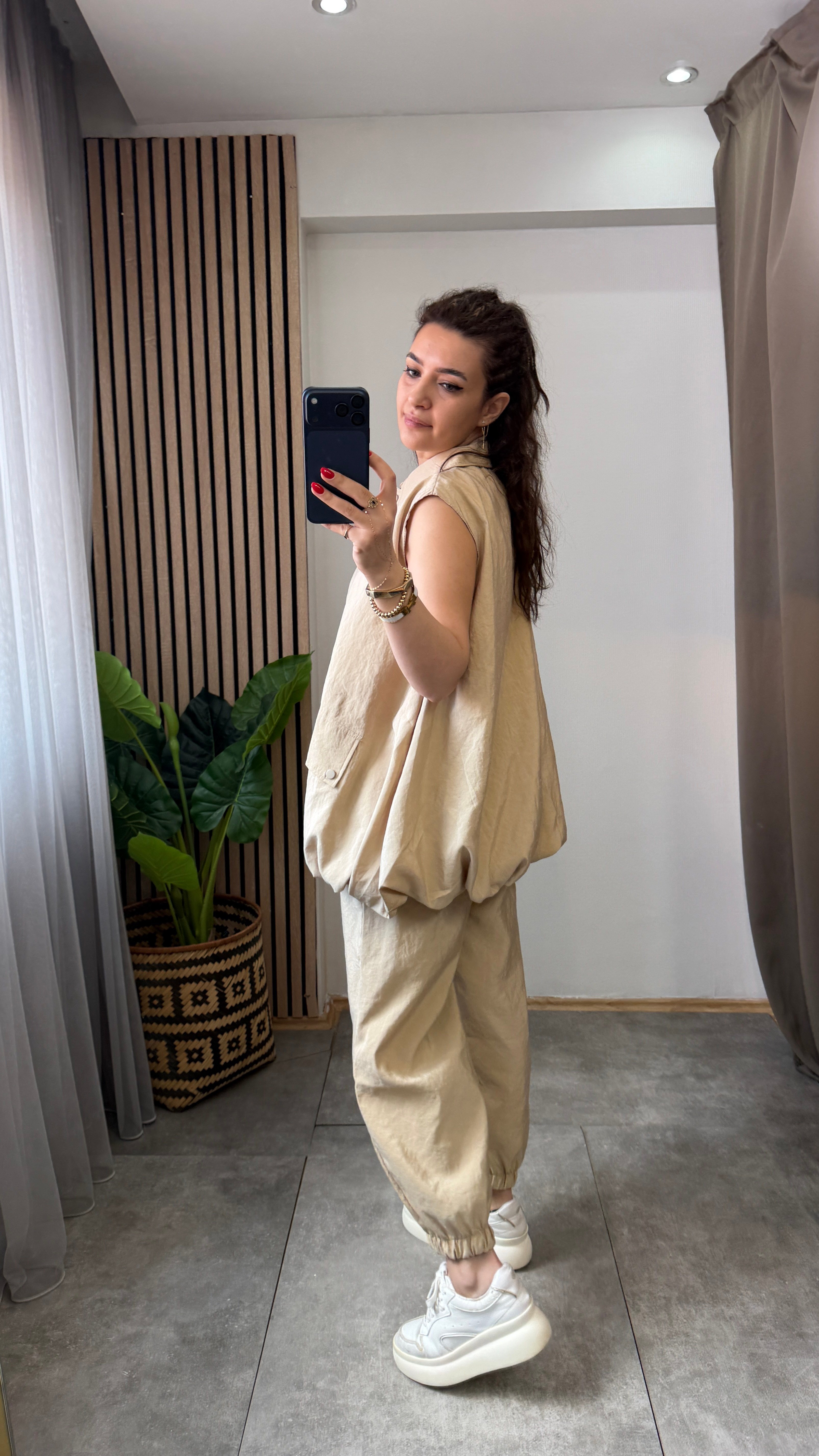 BOMBER YELEKLİ TAKIM BEJ 