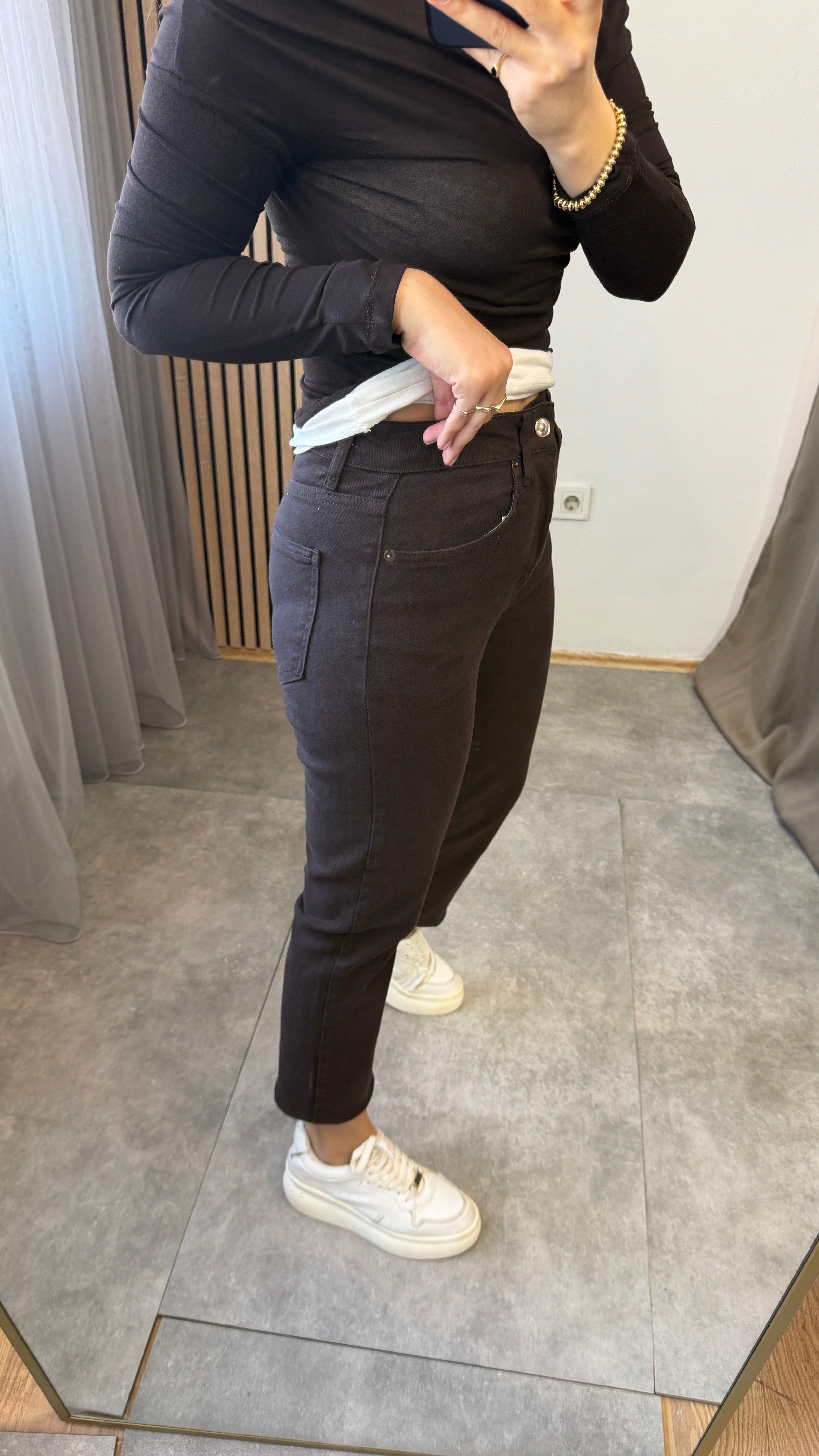 BOYFİT JEAN ACI KAHVE