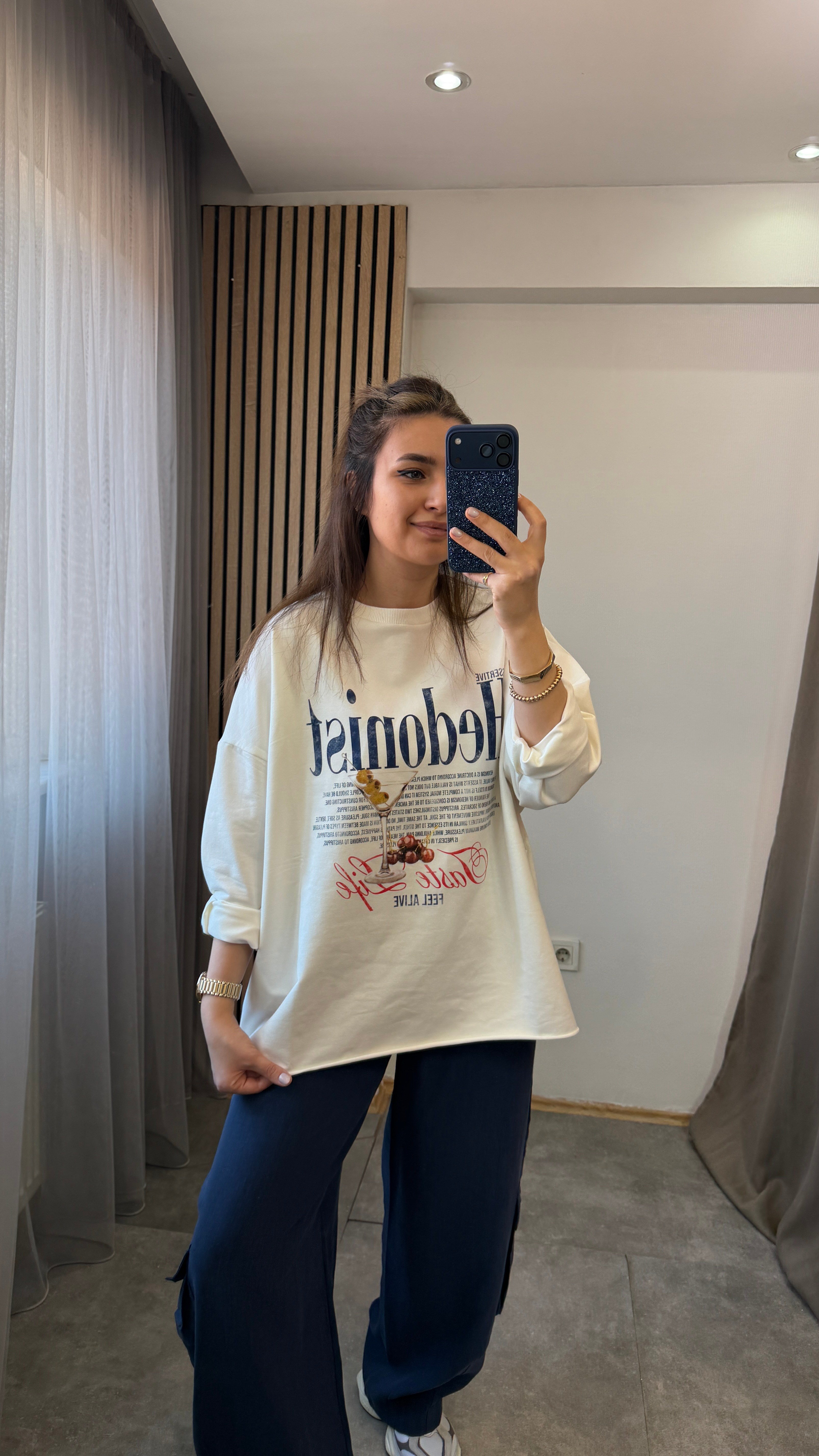 İKİ İPLİK BEYAZ SWEATSHIRT