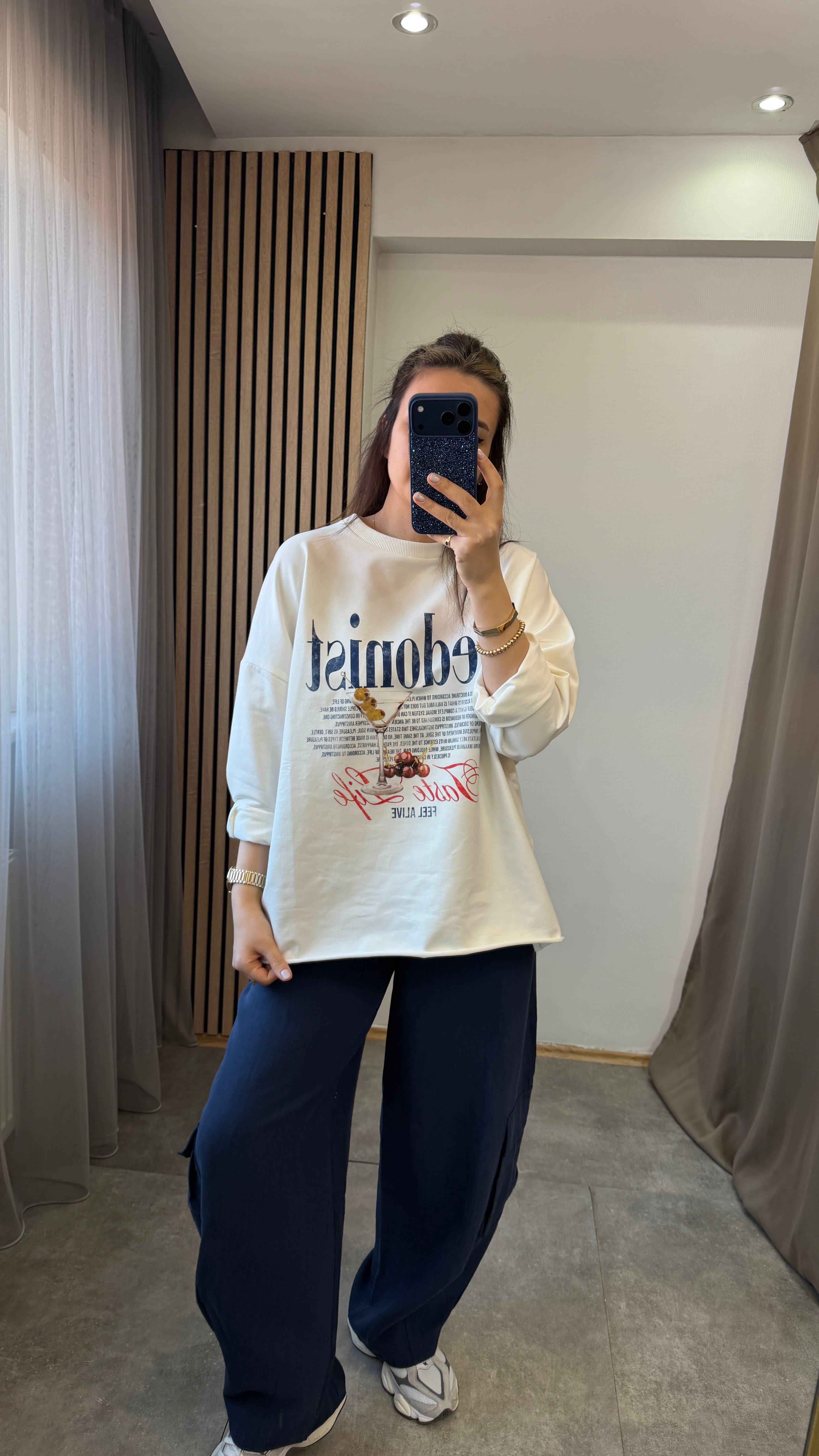 İKİ İPLİK BEYAZ SWEATSHIRT