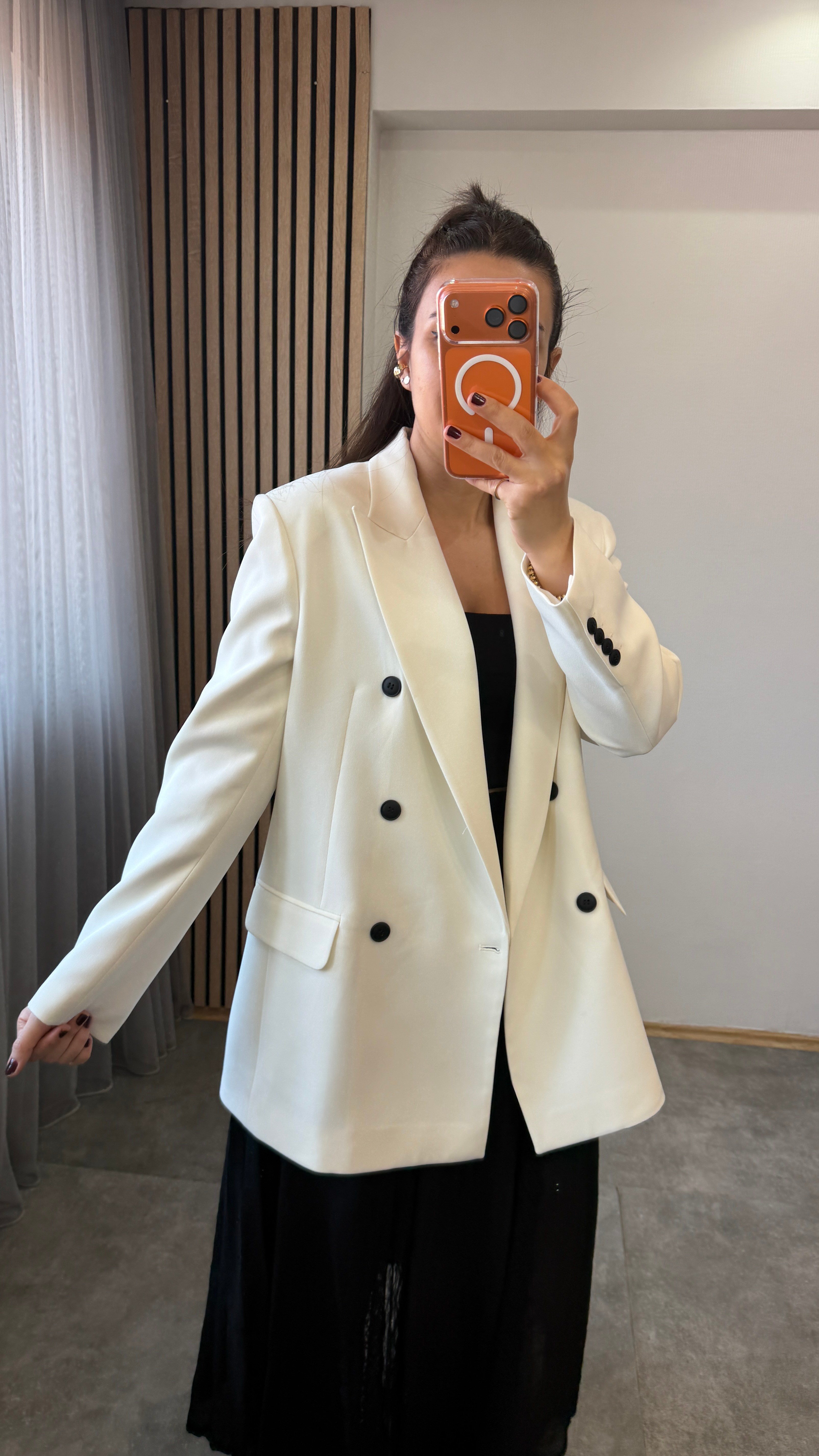 KRUVAZE BLAZER BEYAZ