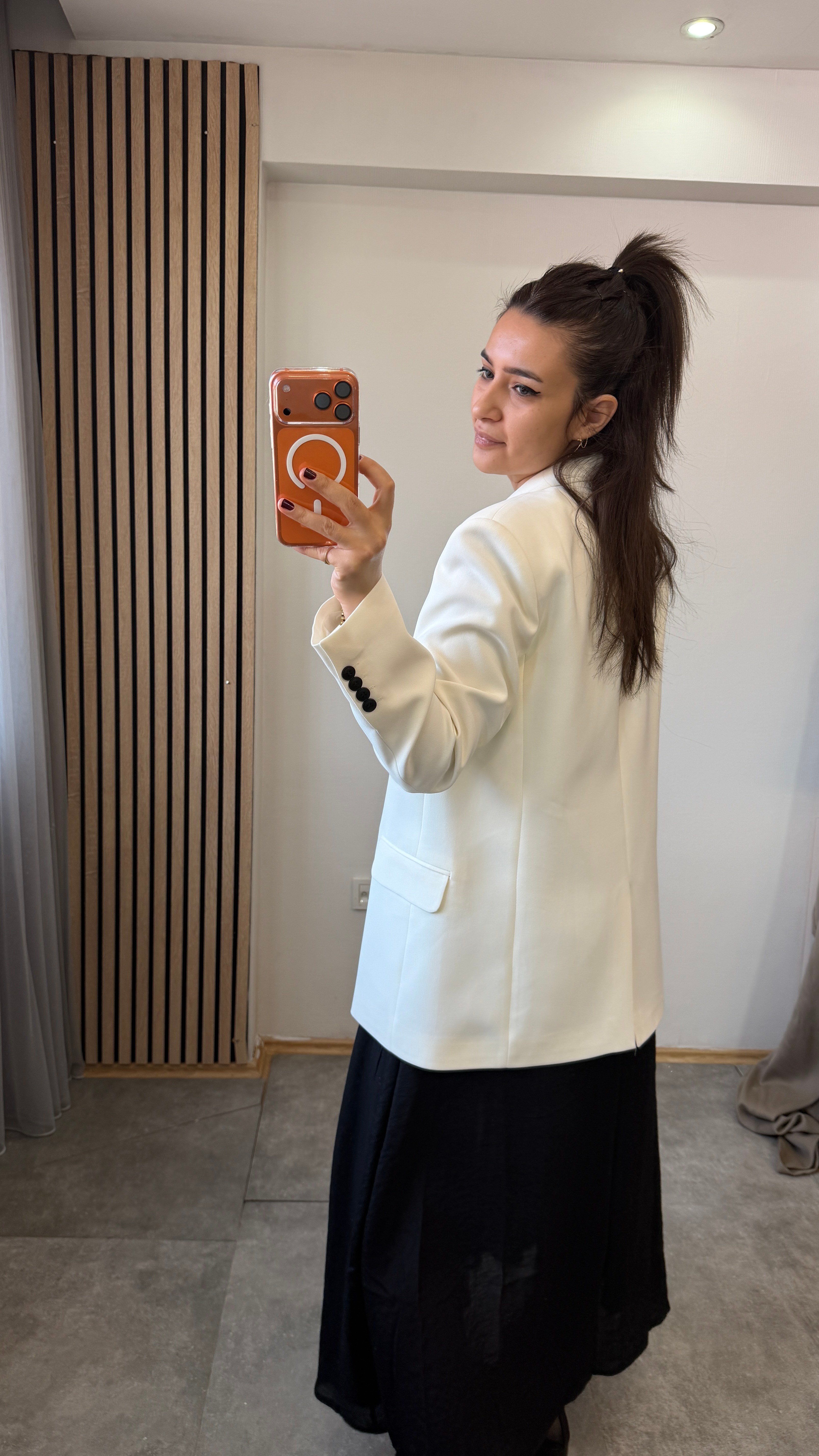 KRUVAZE BLAZER BEYAZ