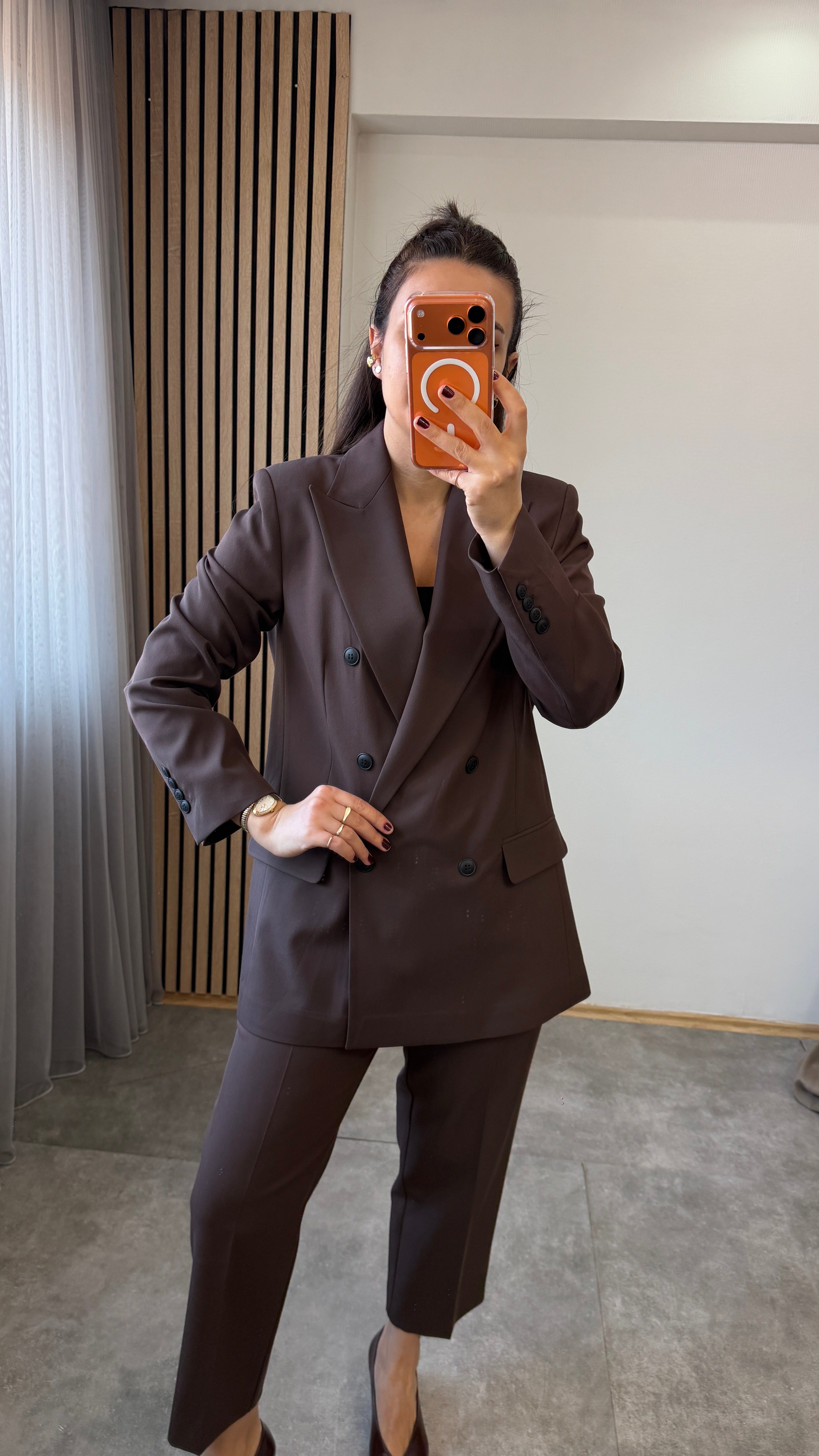 KRUVAZE BLAZER KAHVE