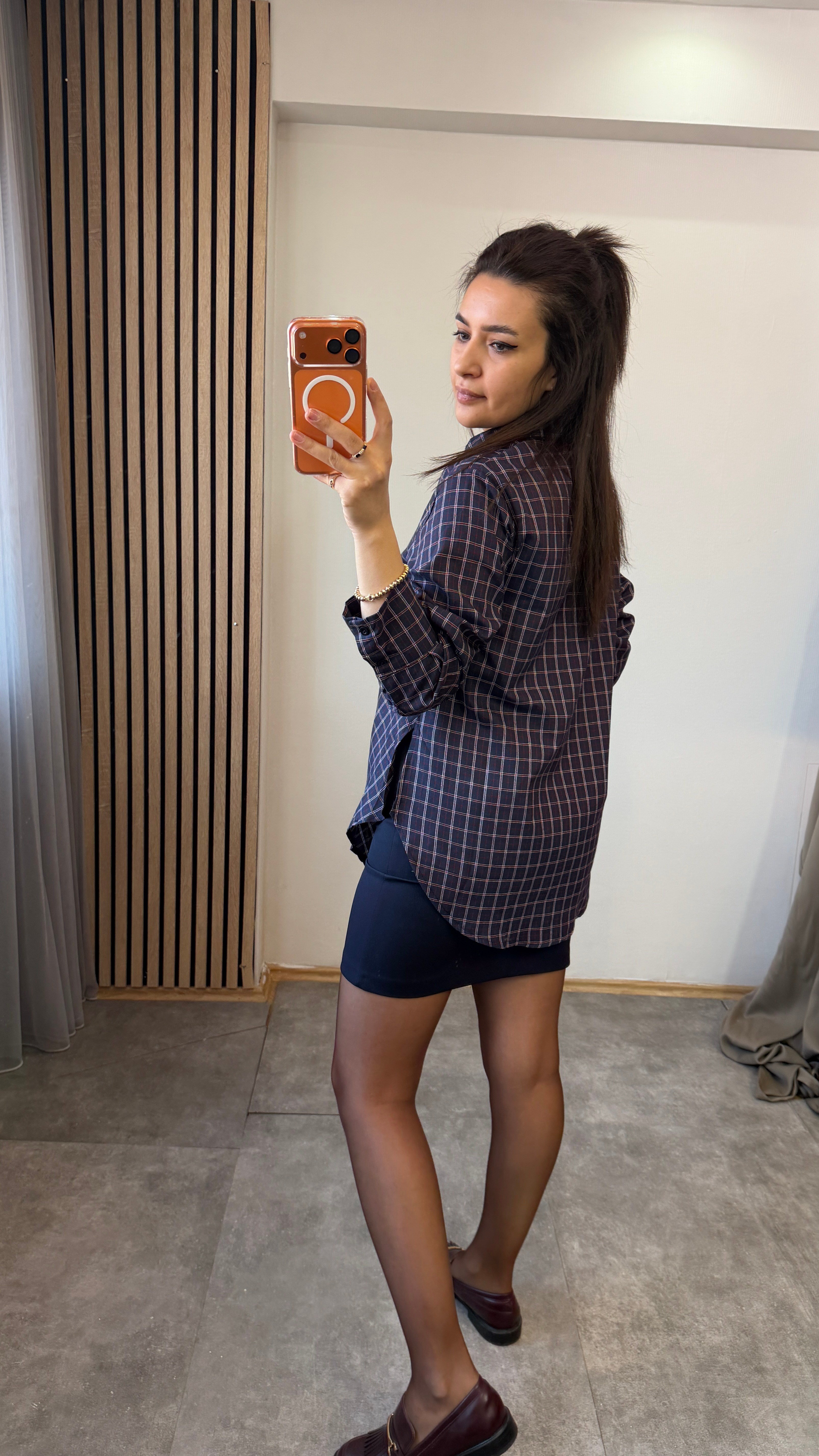 LACİ EKOSE ASİMETSİK GÖMLEK